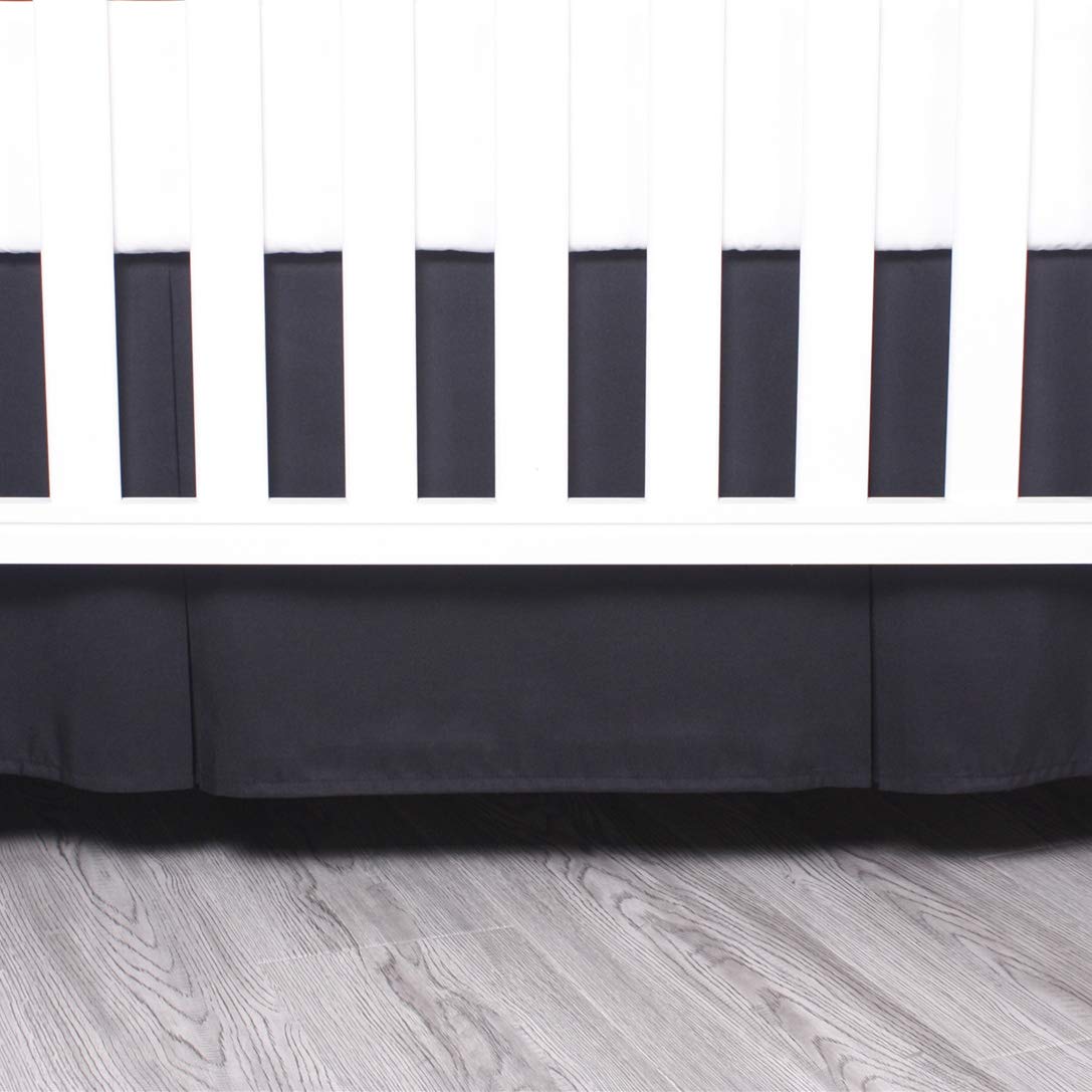 Belsden Black Crib Skirt with Split Corners and Pleats