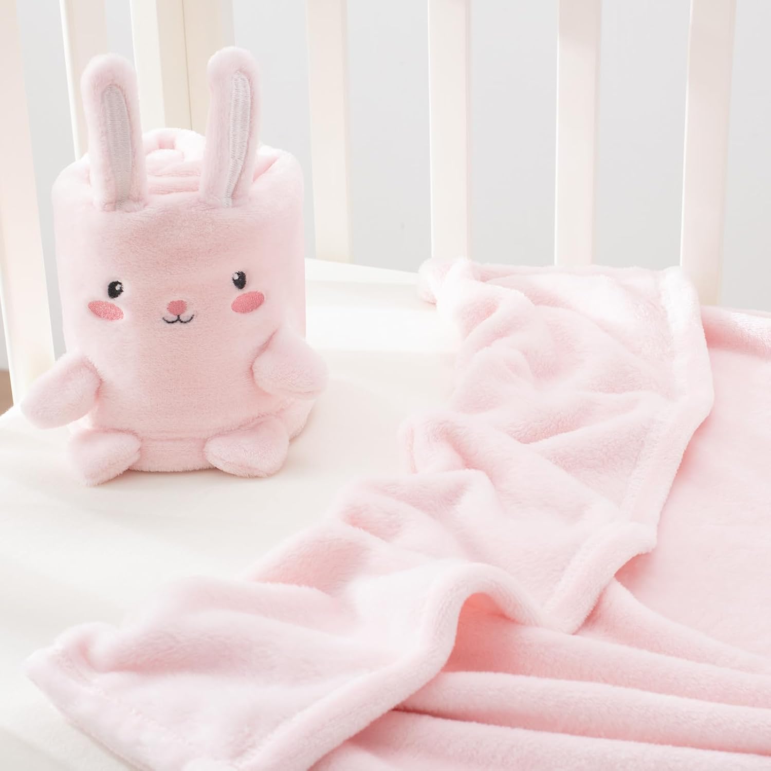 Babyhuggle Foldable Rabbit Plush Blanket 1