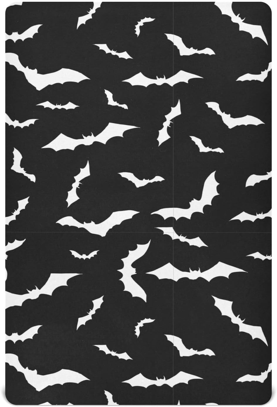 SHJI Baby Crib Mattress Black Bats Halloween Sheet