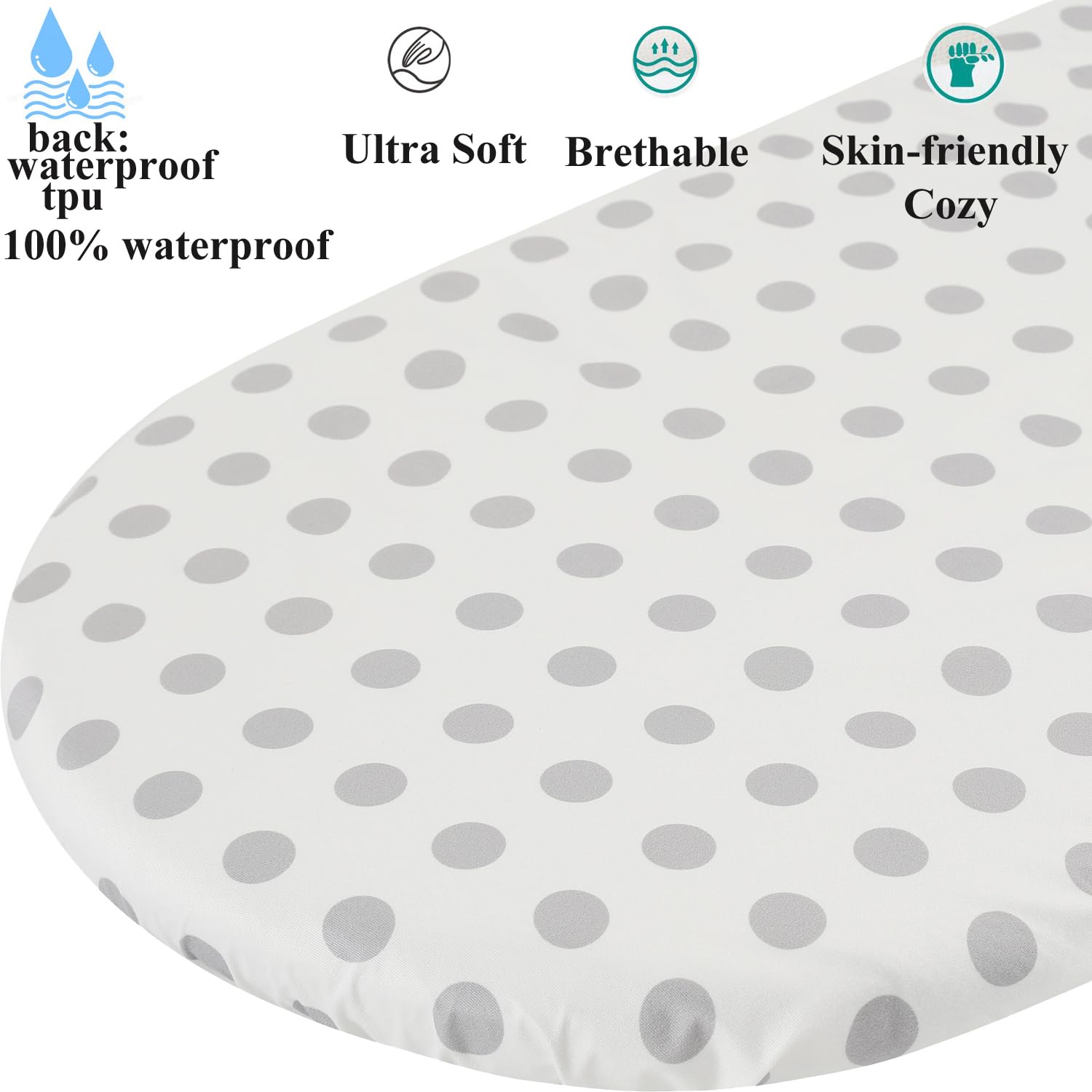 Fadacudan Waterproof Bassinet Sheets 2 Pack