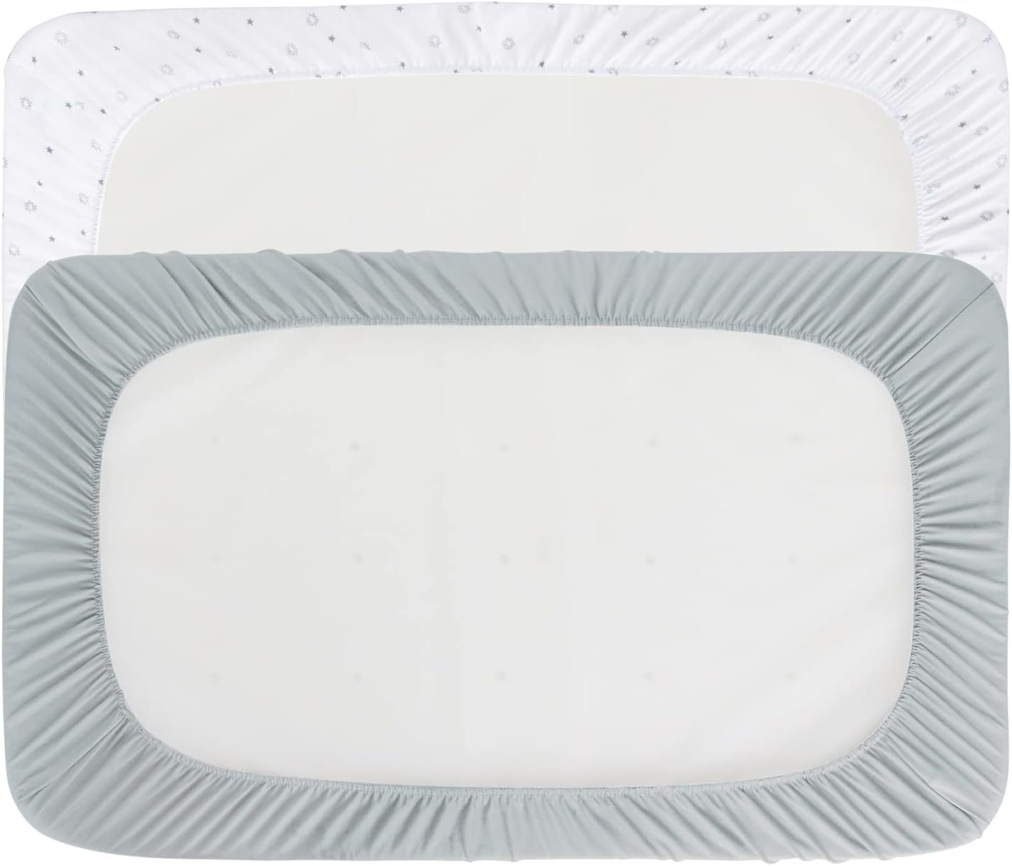 Magik Kover Playpen Sheets 2 Pack - Grey White Star Fitted