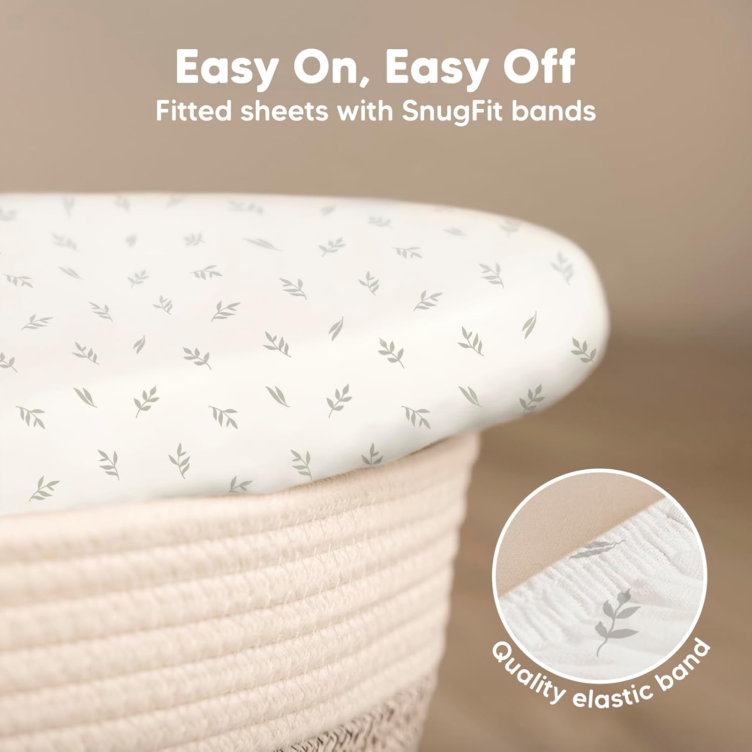 KeaBabies 2-Pack Organic Bassinet Sheets for Girls Boys