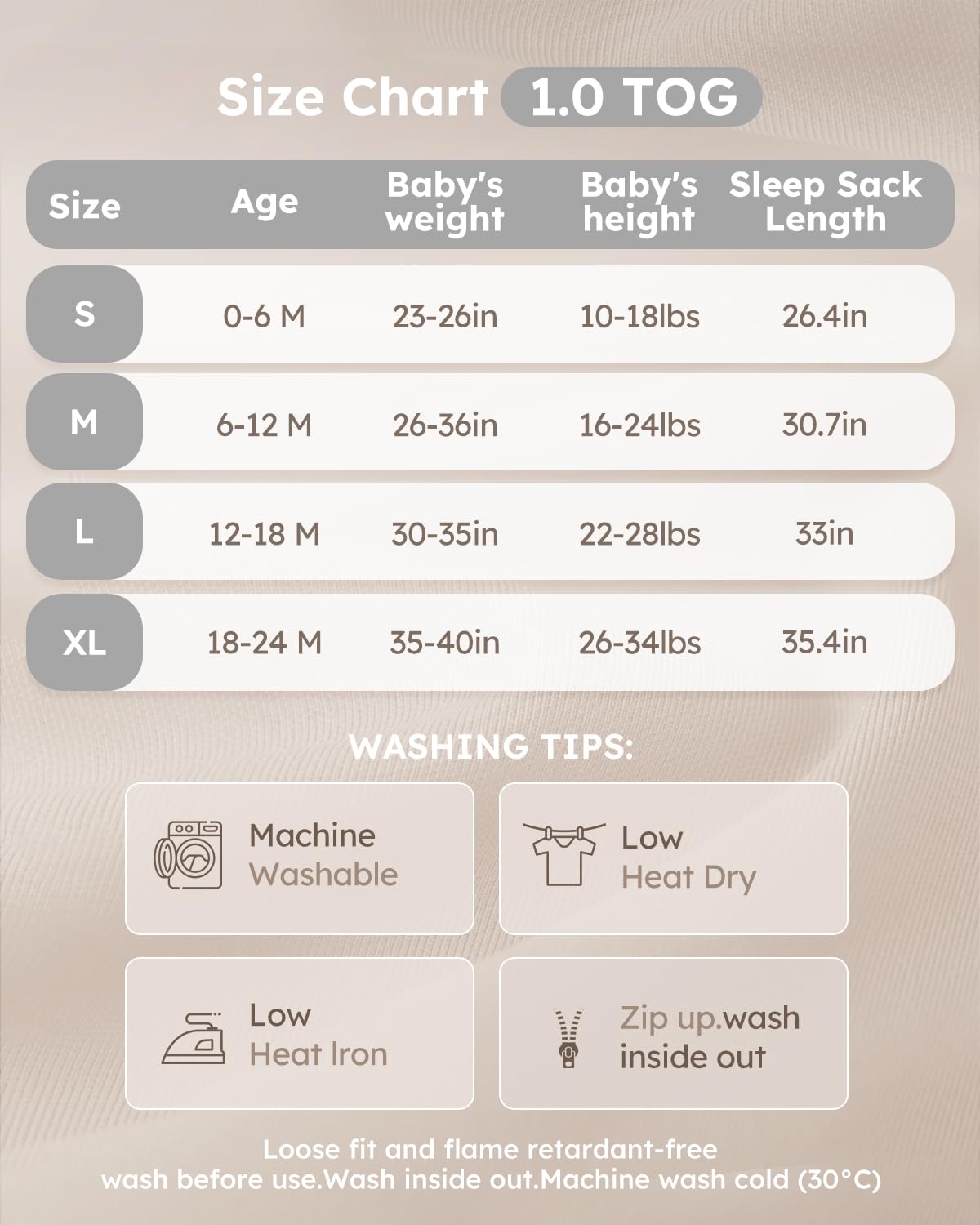 Yoofoss Bamboo Rayon Baby Sleep Sack 6-12 Months 10 Tog 1