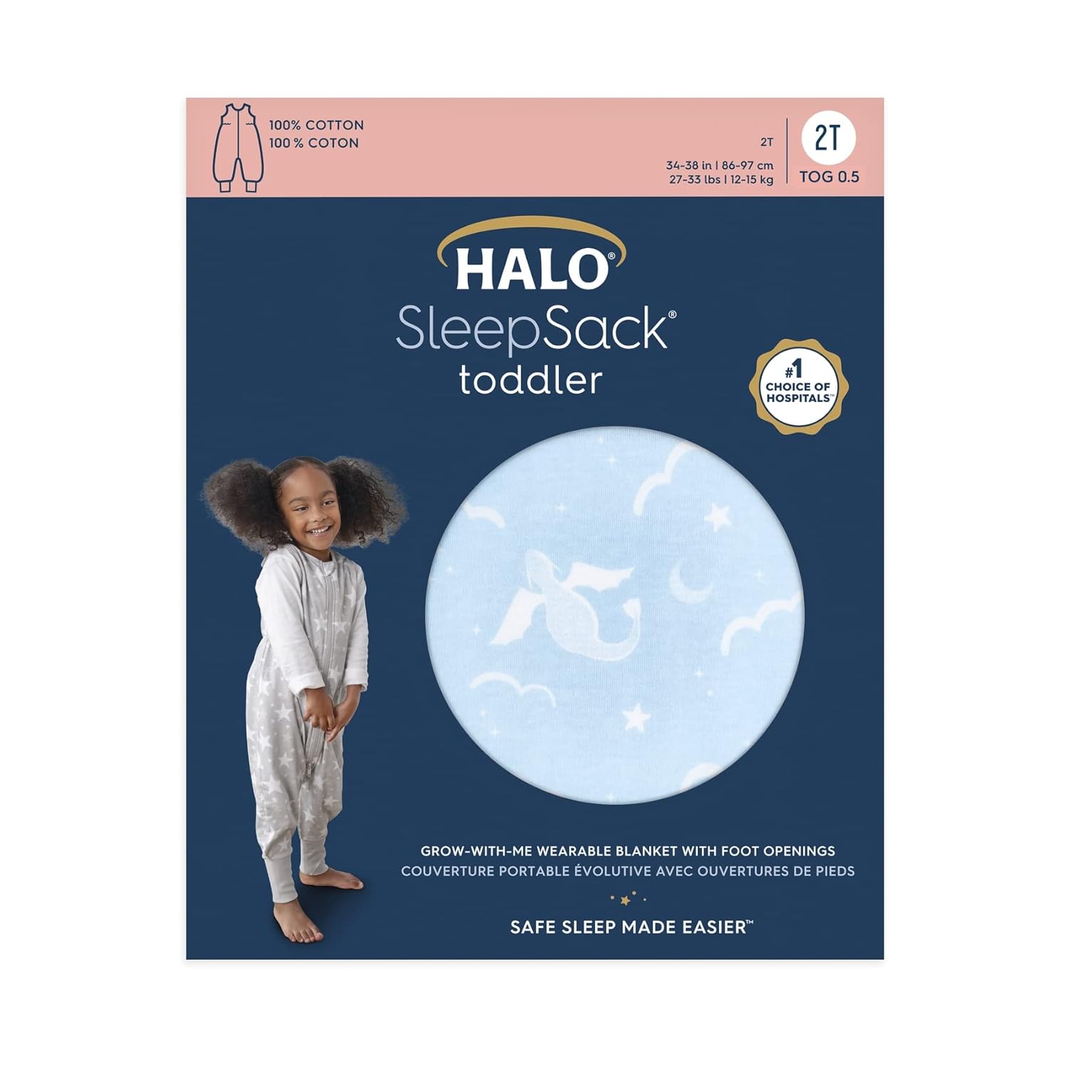 HALO Sleepsack Toddler 100 Cotton Dragon 12-24M