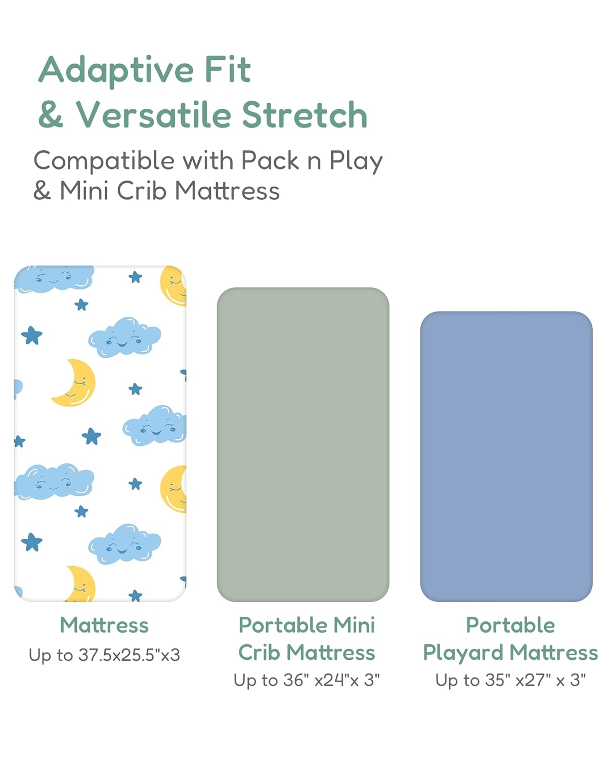 TotChill 2-Pack Mini Crib Sheets with CloudBlue Design