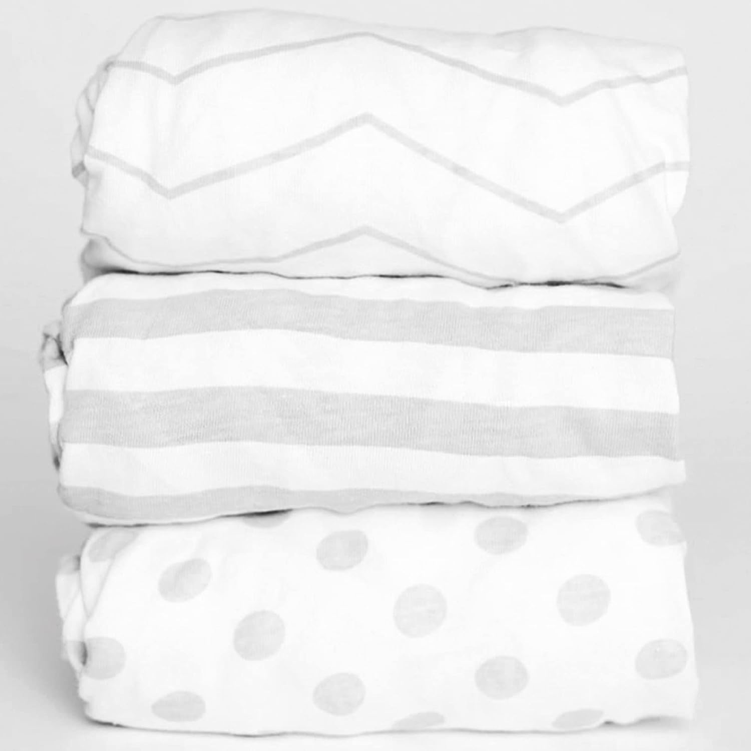 3 Fitted Bassinet Sheets Gray Set Gender Neutral