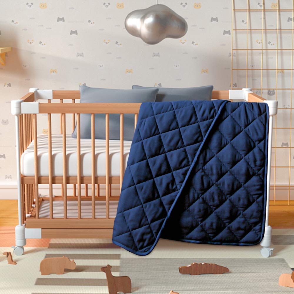 BEDSUM Toddler Microfiber Comforter 39x47 Inches Navy Blue