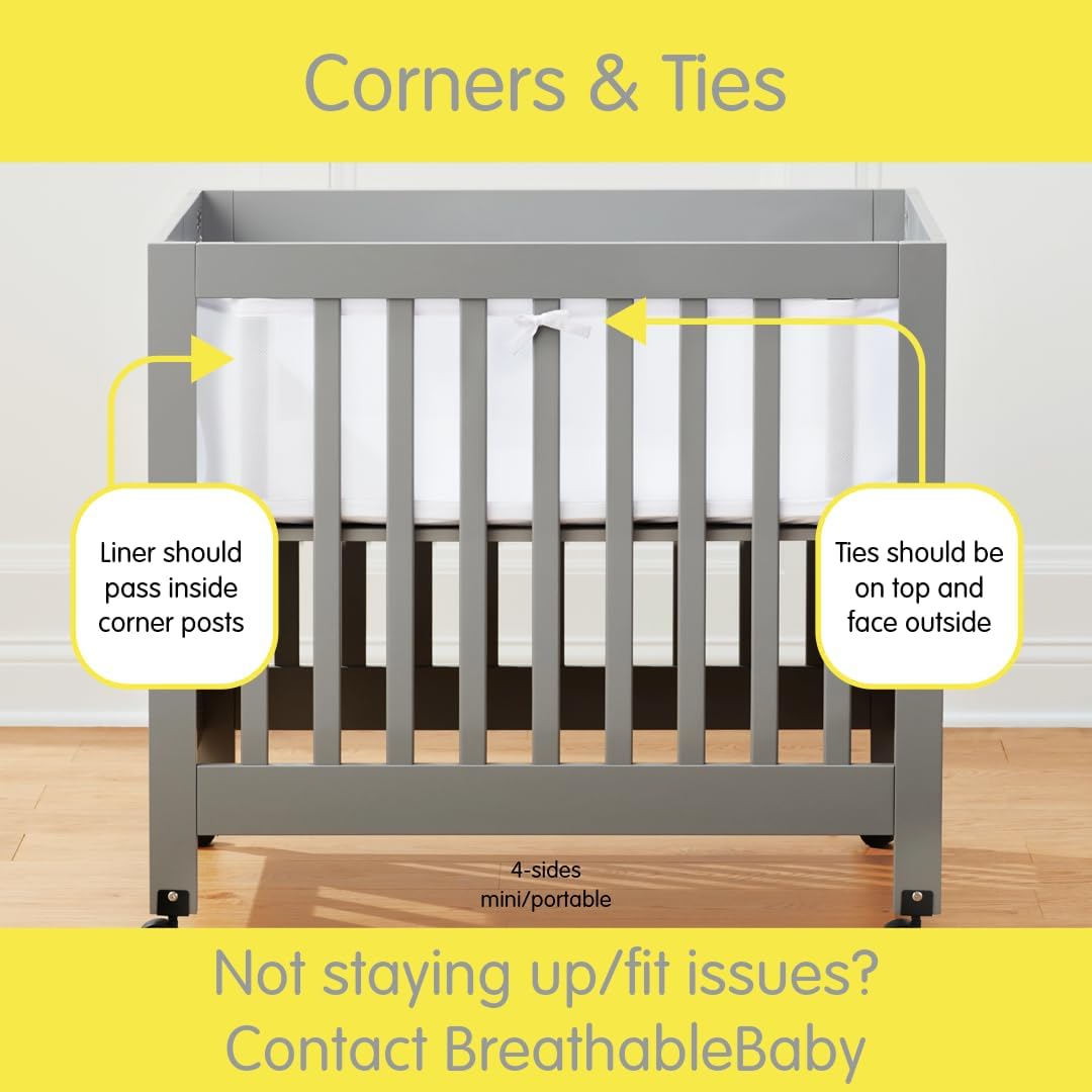 Mini Crib Breathable Mesh Liner by BreathableBaby 1