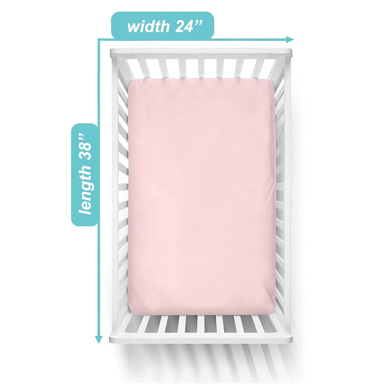 American Baby Company 100 Cotton Mini Crib Sheet 38x24 Baby Pink