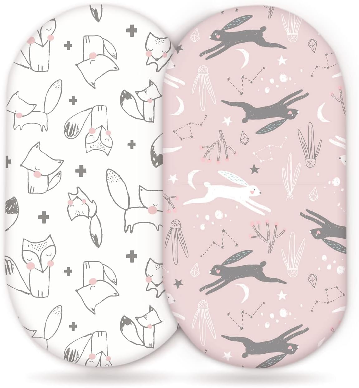 GRSSDER Ultra Soft Stretchy Bassinet Sheet Set 2 Pack 1