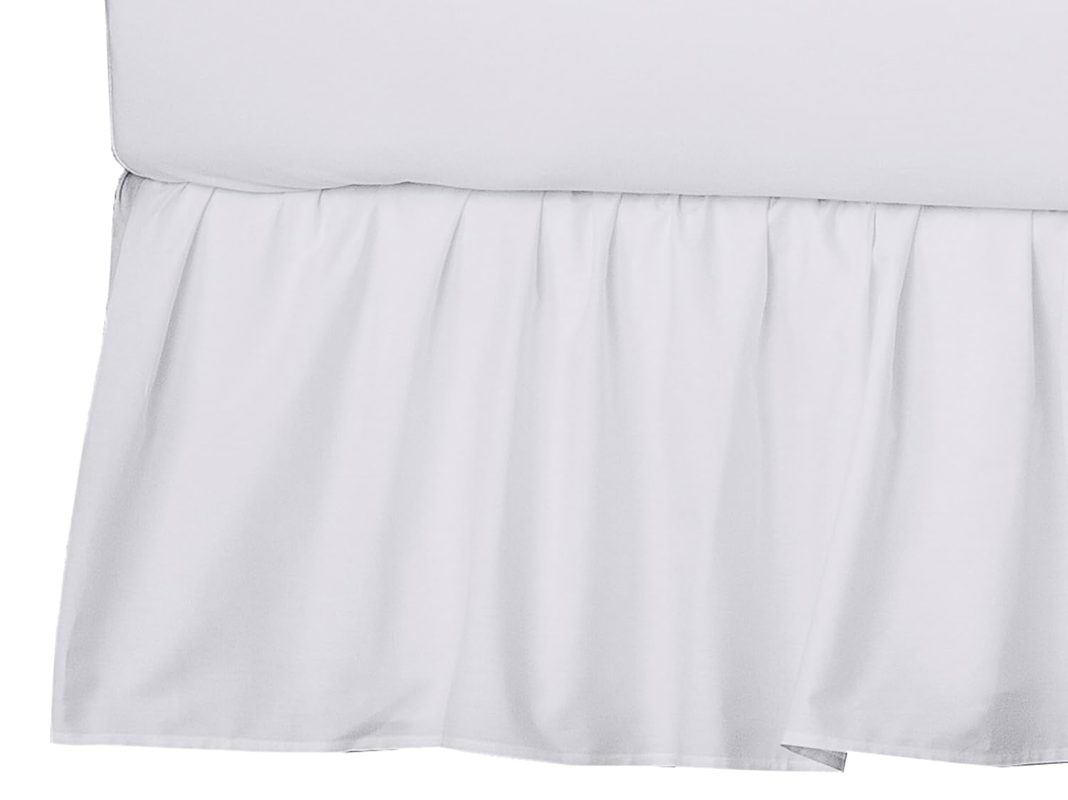 TL Care 100 Natural Cotton Percale Crib Bed Skirt White Soft Breathable