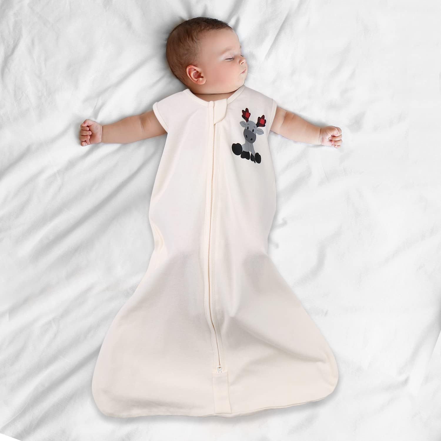 The Peanutshell Wearable Blanket Sleep Sack for Baby Woodland Moose Buffalo Plaid