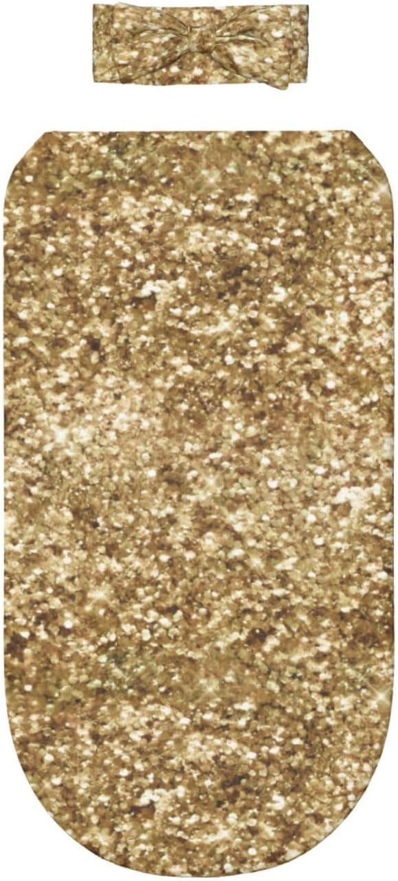 RAAPSBRW Gold Confetti Glitter Butterfly Headband Swaddle Set