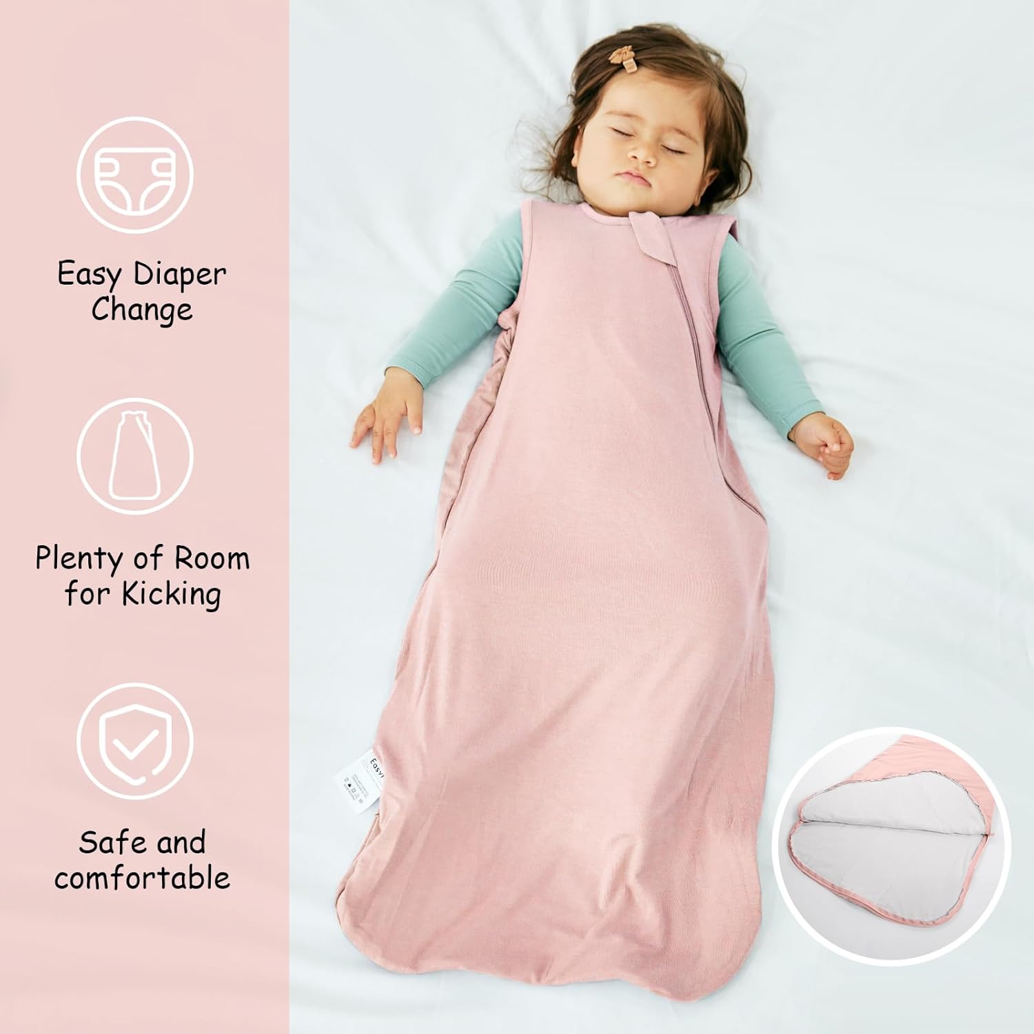 EasyFi SuperSoft Bamboo Rayon Sleep Sack 05 Tog 2 Pack