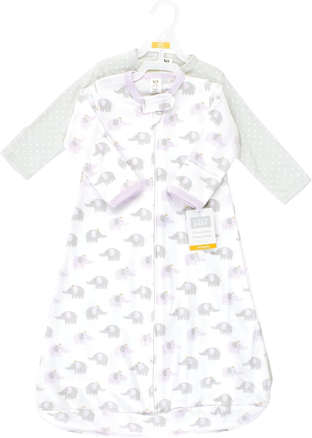 Hudson Baby Unisex Sleep Sack with Lilac Elephants 12-18 Months