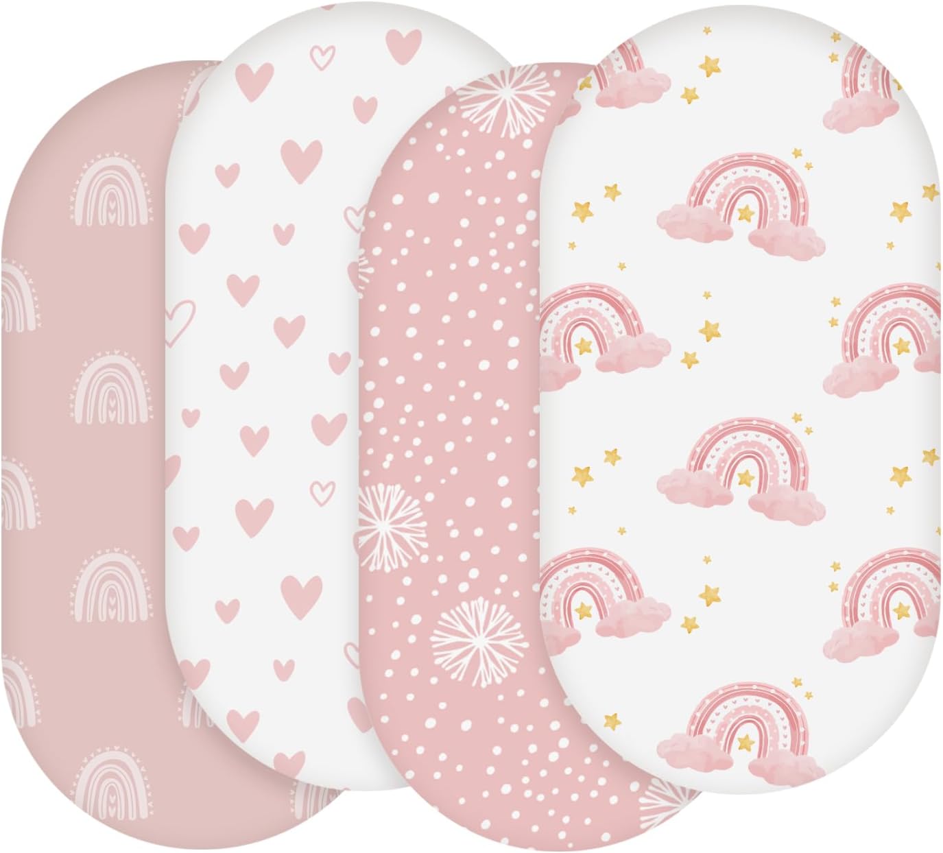 Soarwg Kids Bassinet Sheets 4Pack Neutral
