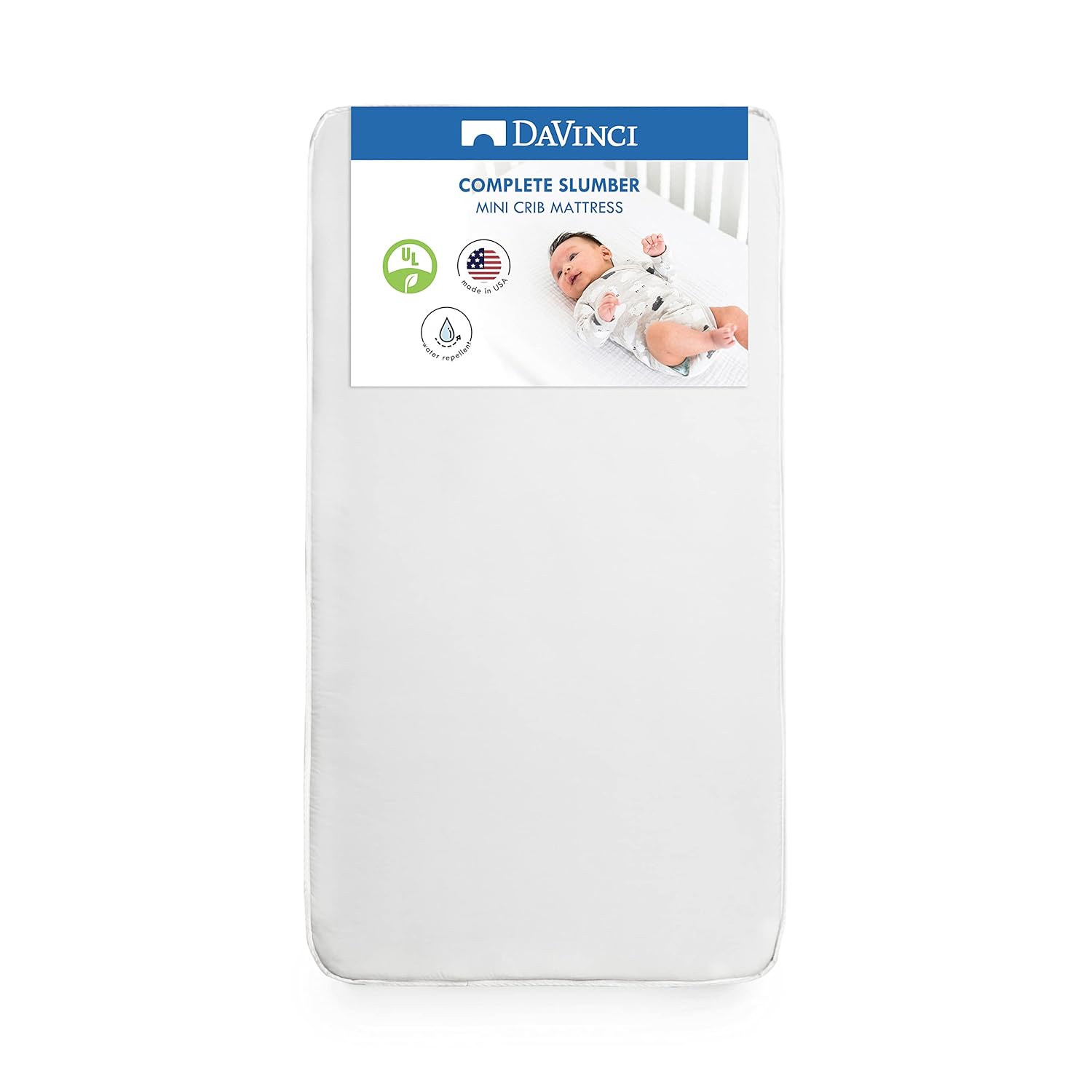 DaVinci Complete Slumber Mini Crib Mattress Firm Lightweight Waterproof Greenguard Gold Certified