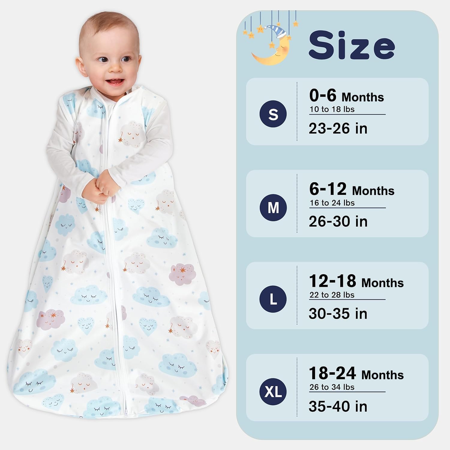 3 Pack Baby Sleep Sack 12-18 Months Rayon Cotton 1