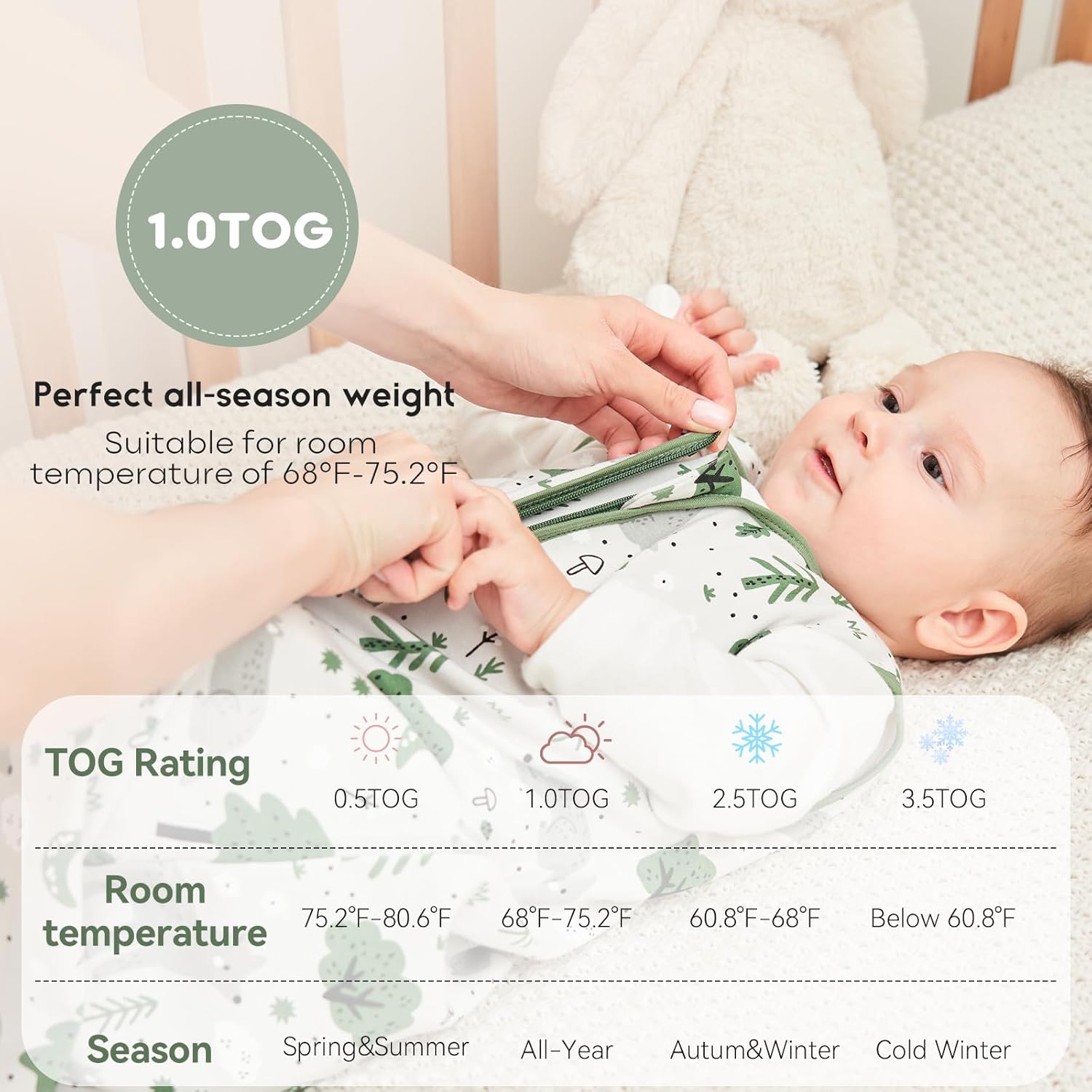 Yoofoss 12-18 Months Sleep Sack 2 Pack TOG 10 Organic Cotton Blanket