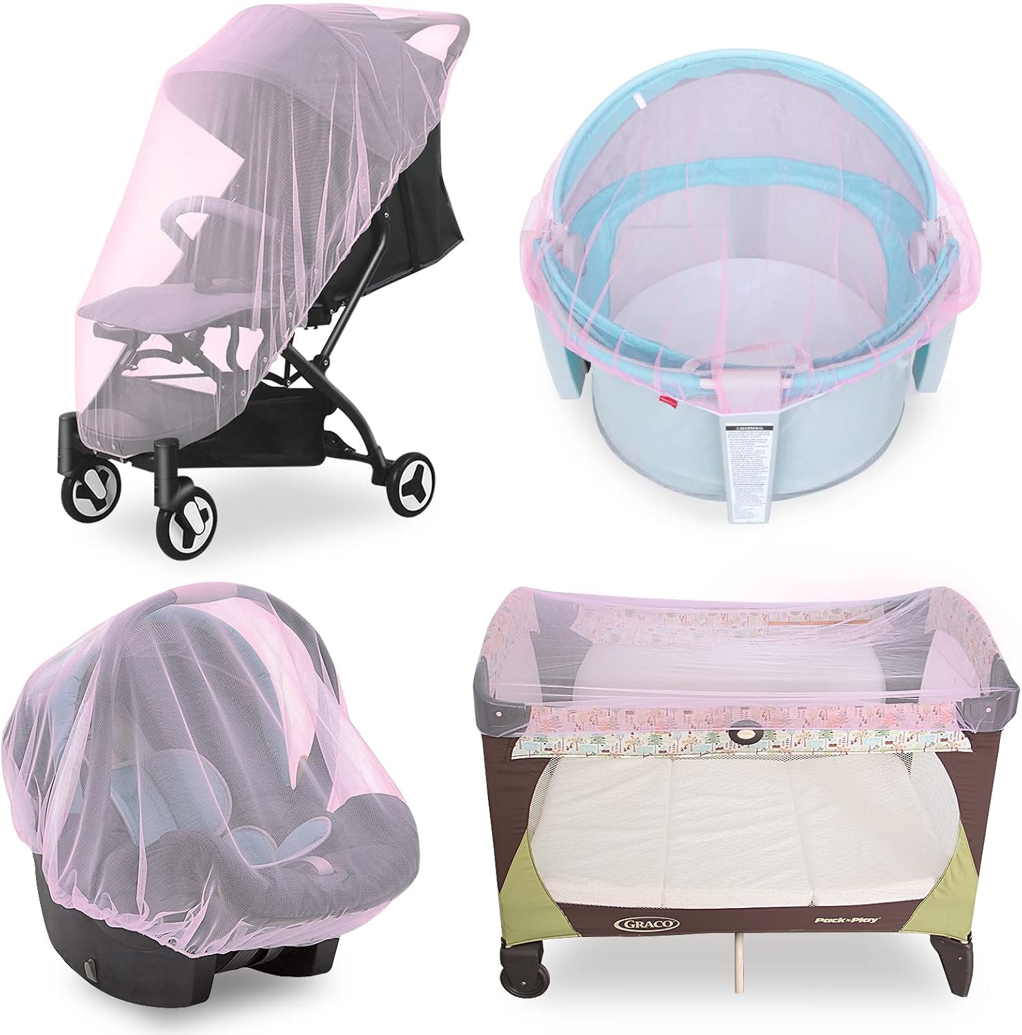 Coldwind Pink Mosquito Net for Strollers