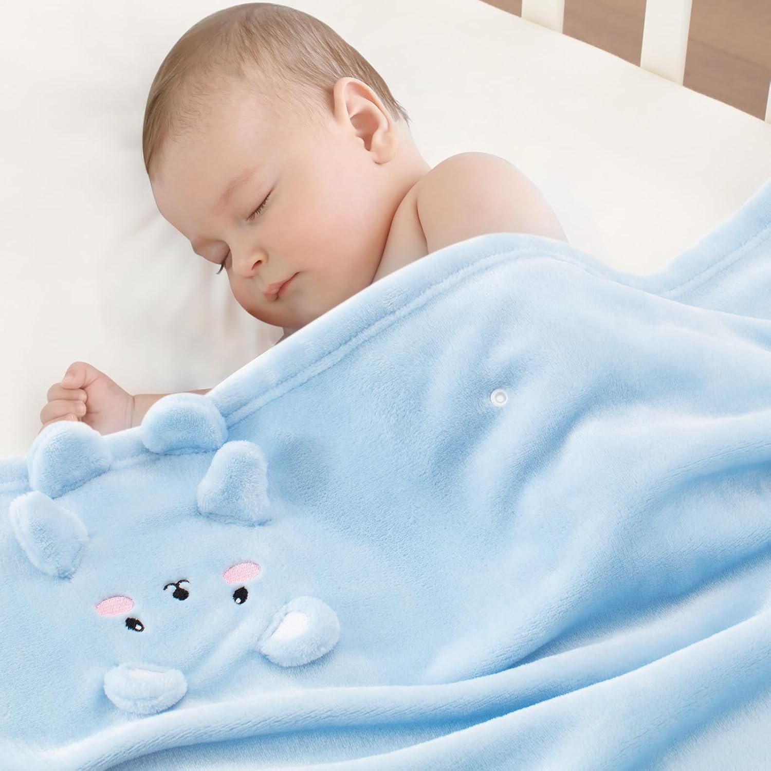 Babyhuggle Foldable Bear Plush Receiving Blanket