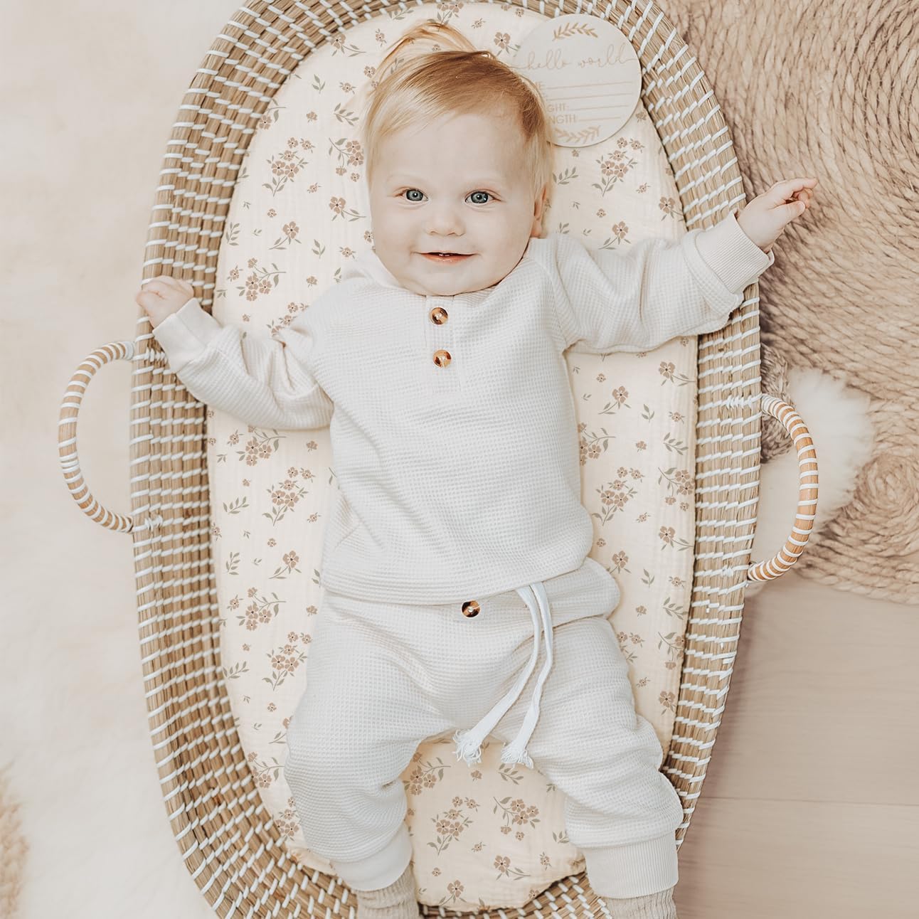 Konssy Muslin Bassinet Sheets 2 Pack Soft Breathable for Baby