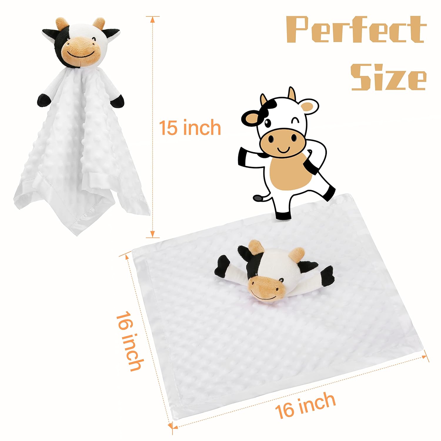 Pro Goleem 16 Inch Cow Security Blanket for Babies