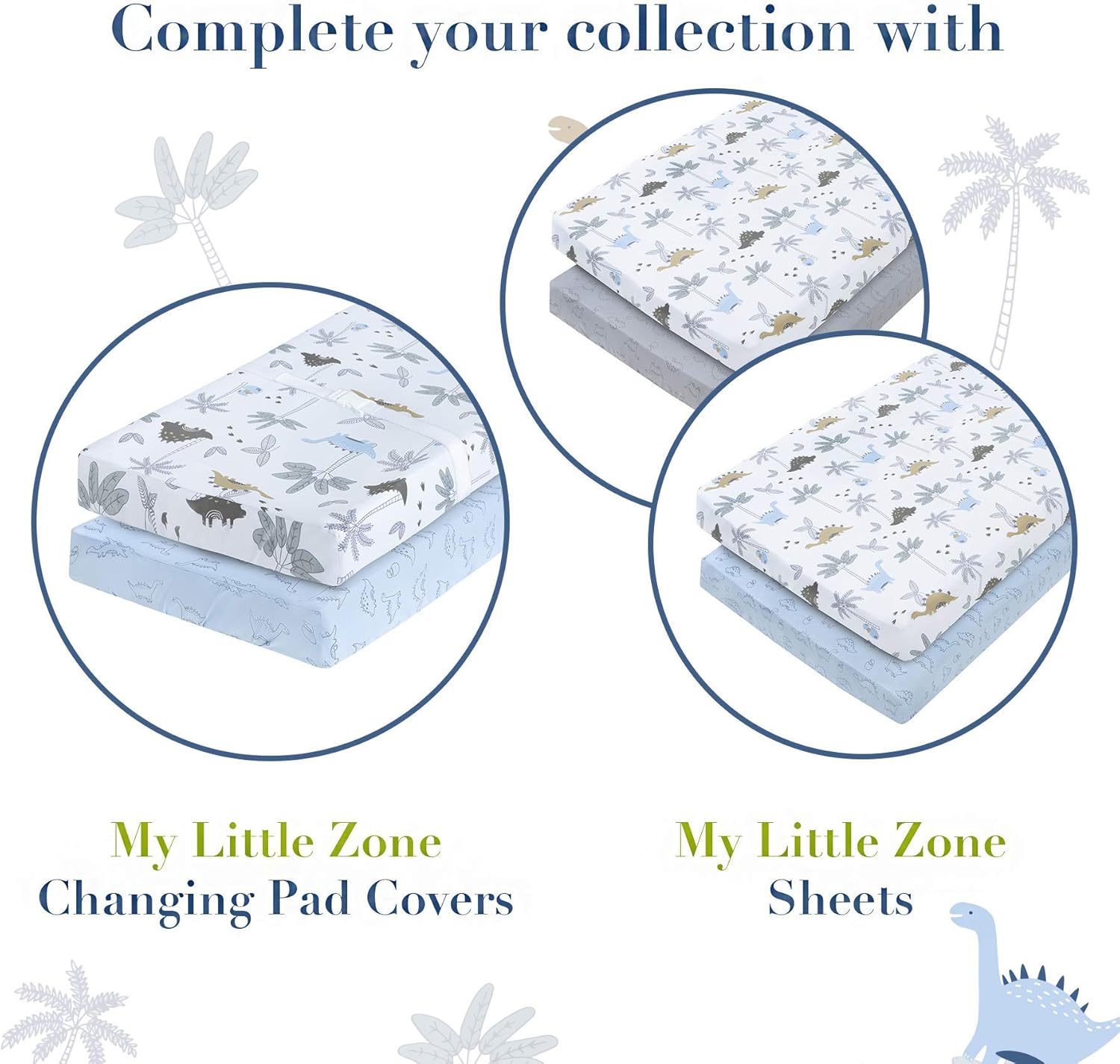 100 Cotton Crib Fitted Sheets Dinosaur Design 2 Pack