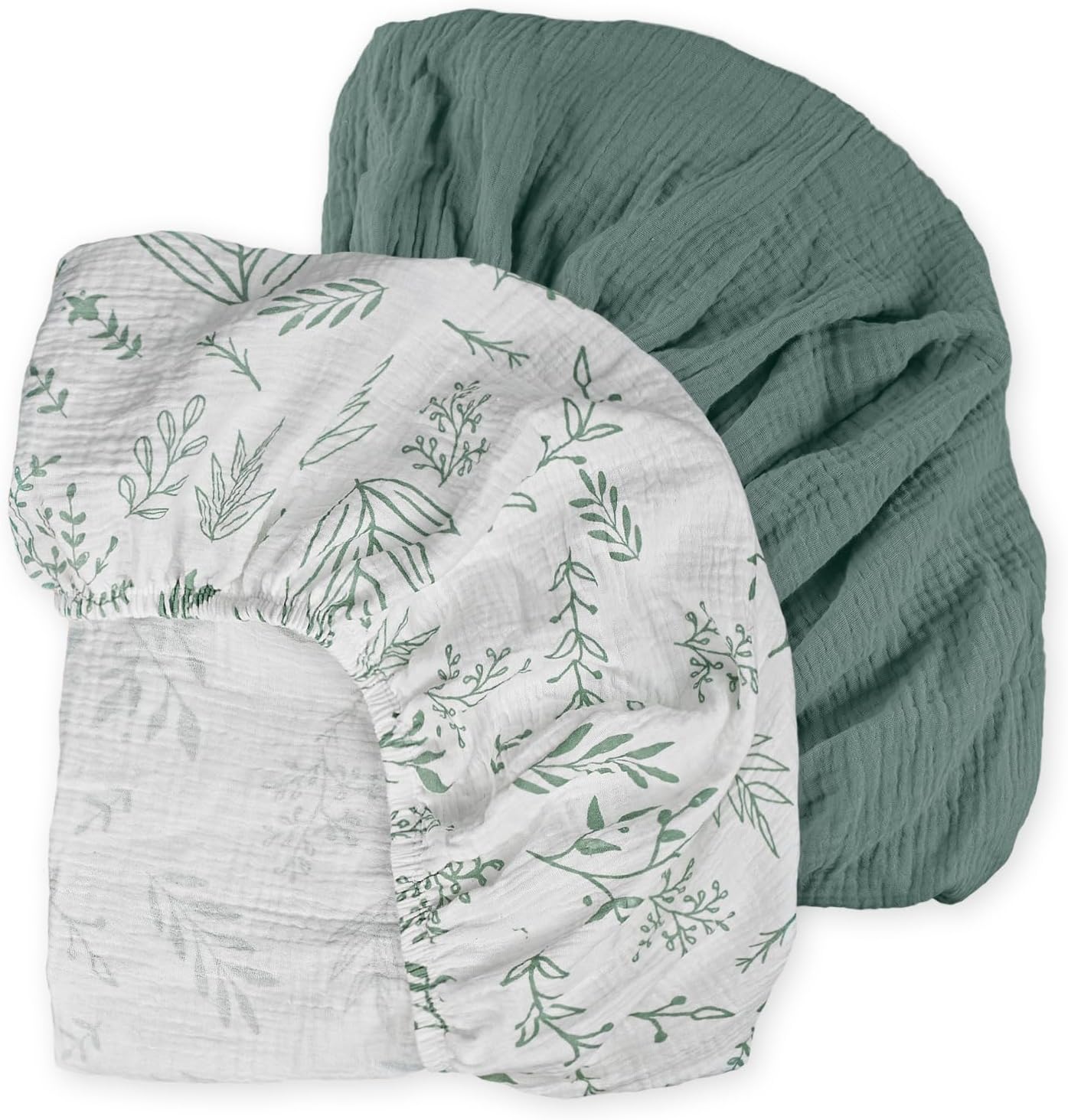 LYRICHOM Muslin Mini Crib Sheets 2 Pack for Baby Boy and Girl