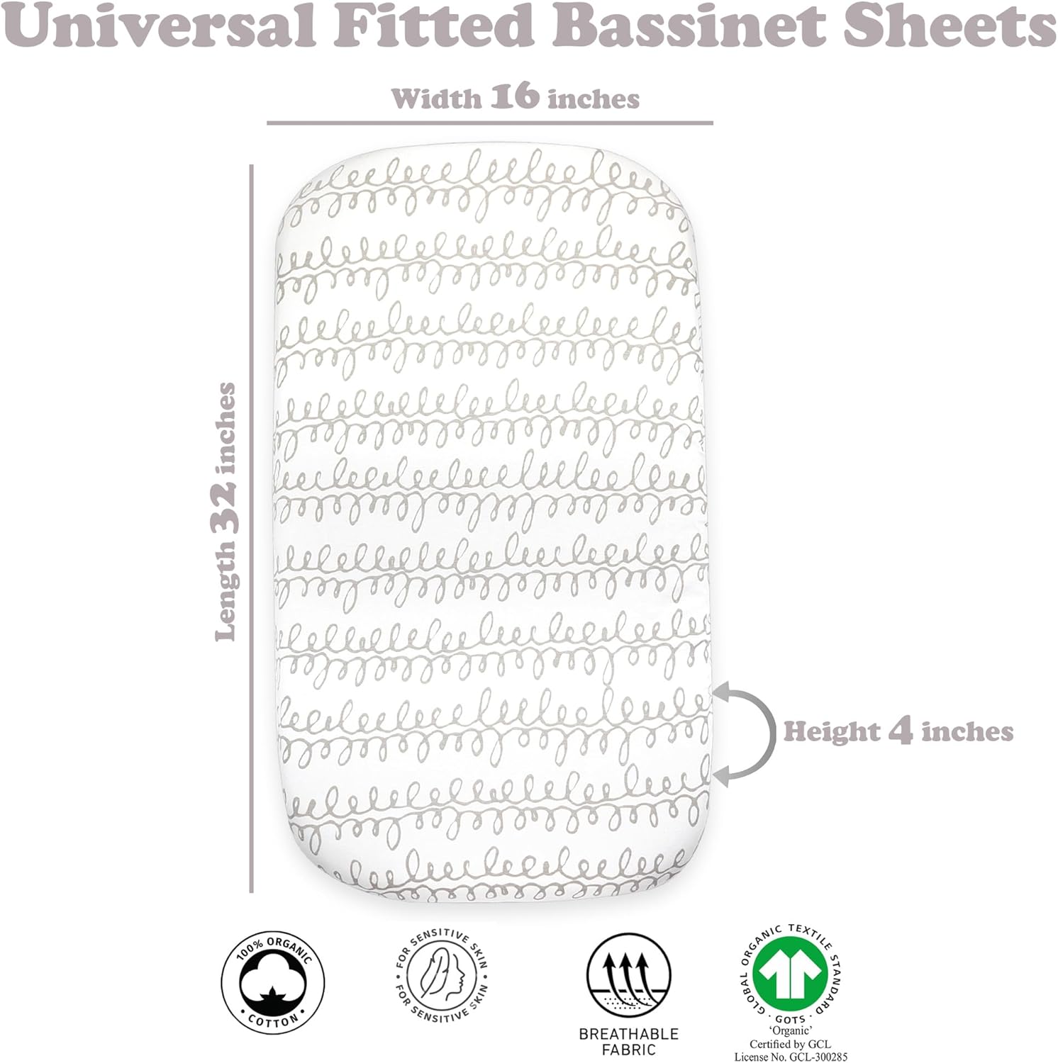 Bublo Baby 3-Pack Organic Bassinet Sheets 1