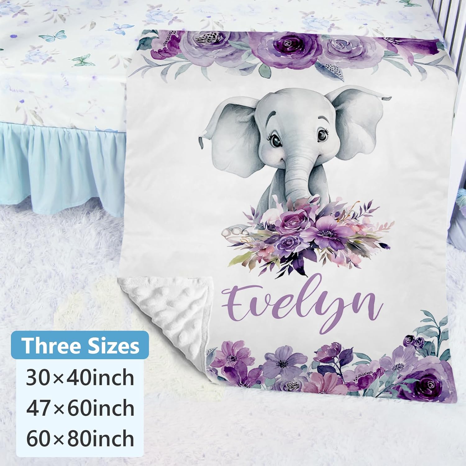 Dyoart Personalized Baby Bedding Set with Elephants