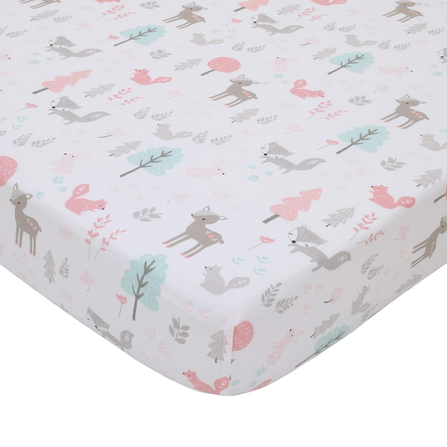 NoJo Sweet Forest Friends 4-Piece Crib Bedding Set