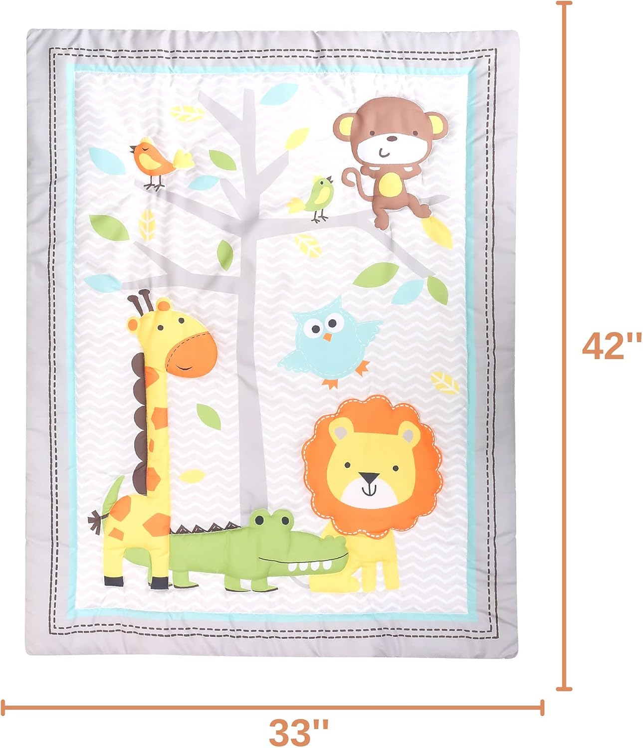 Baby Bees 3-Piece Jungle Party Crib Bedding Set