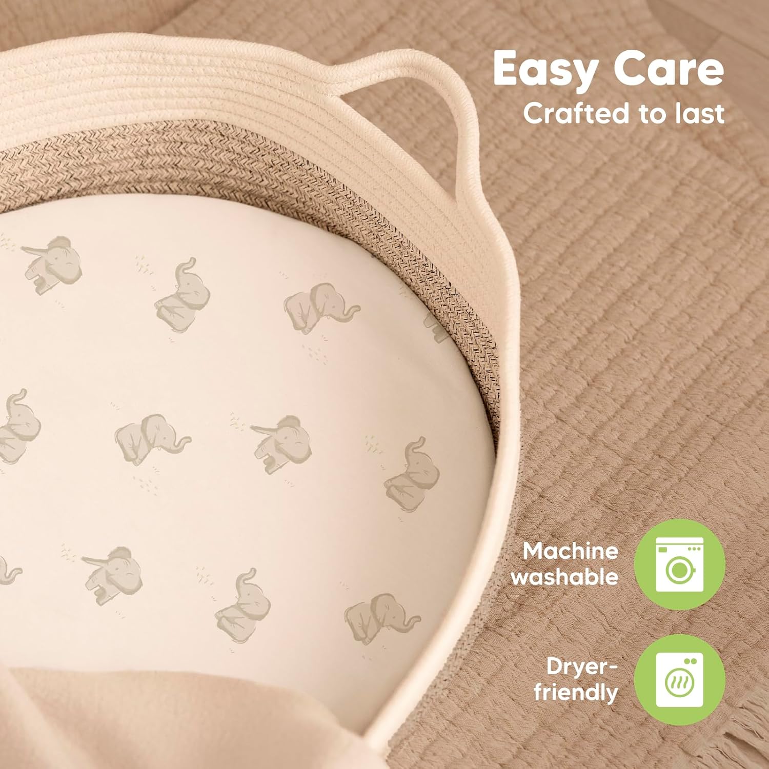 KeaBabies 2-Pack Bassinet Sheets - Pecan
