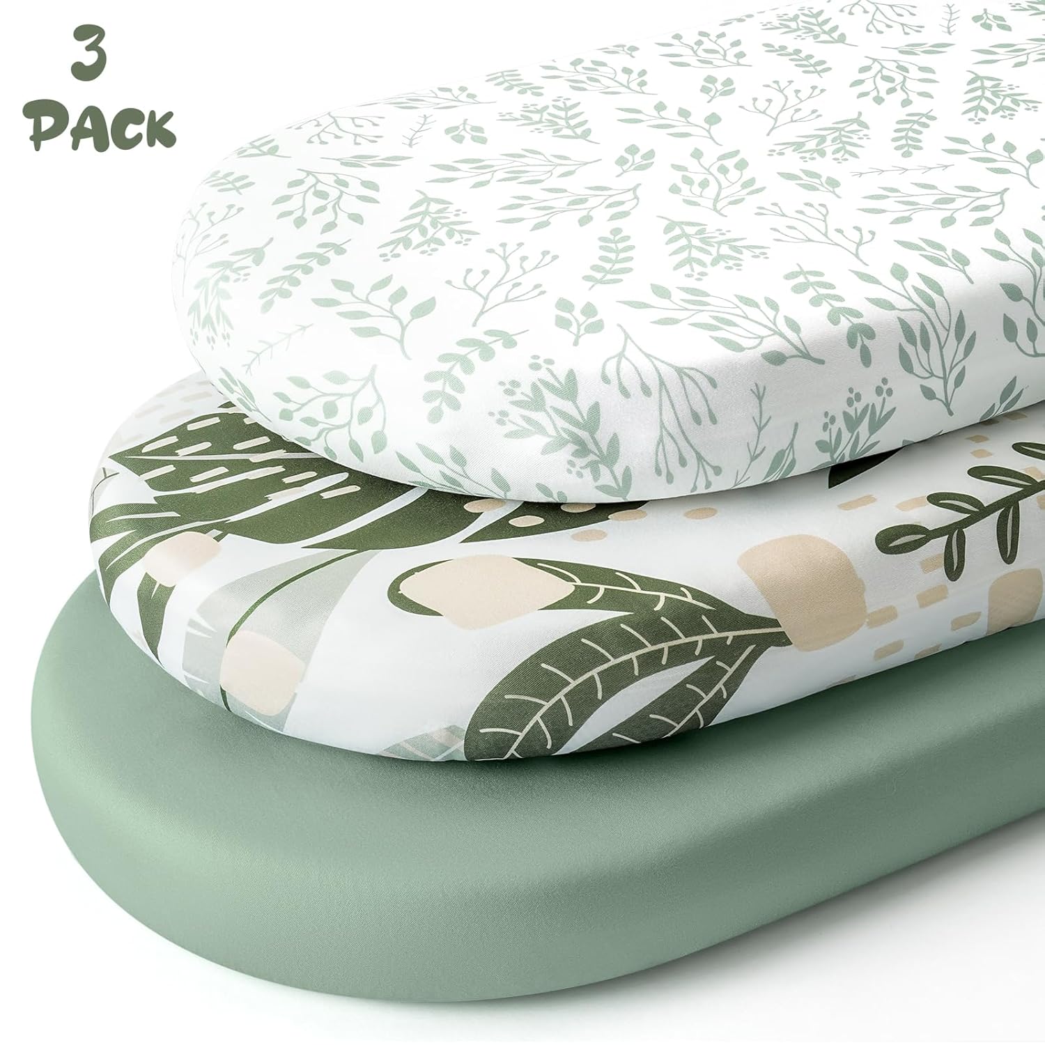 Yoofoss Bassinet Sheets 3-Pack Fitted Set