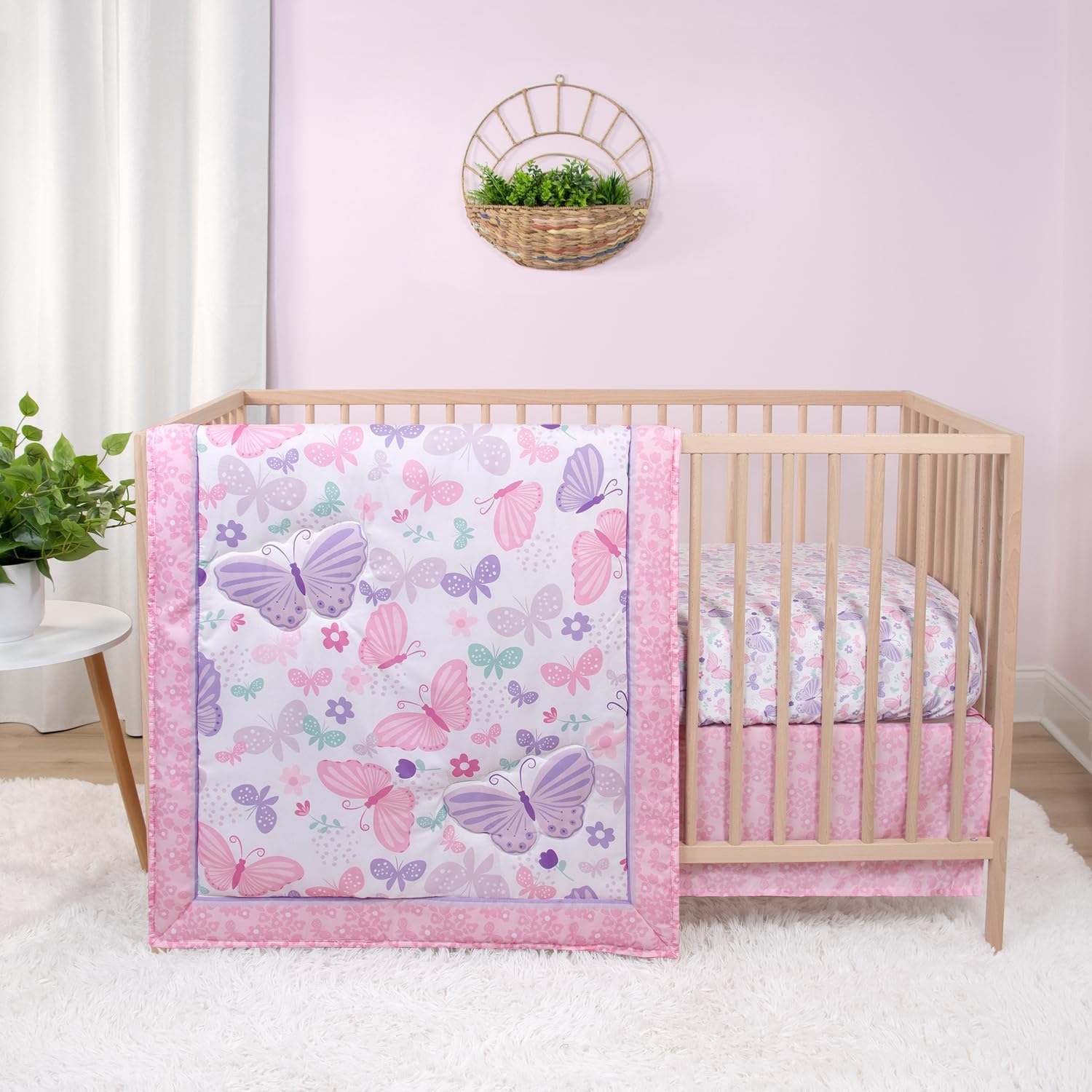 The Peanutshell Butterfly Crib Bedding Set for Girls 1