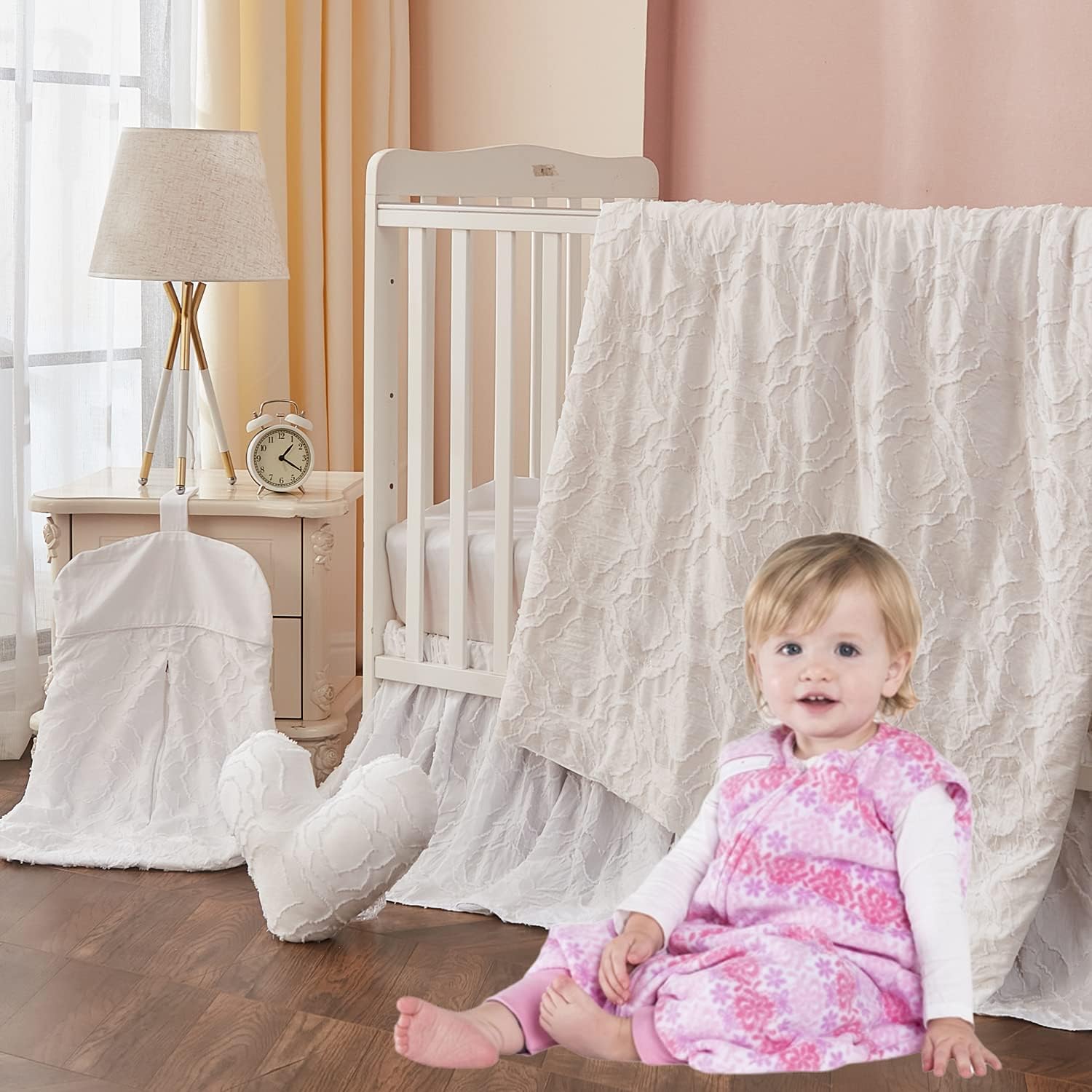 Brandream Floral Crib Bedding Set for Girls 6 Piece