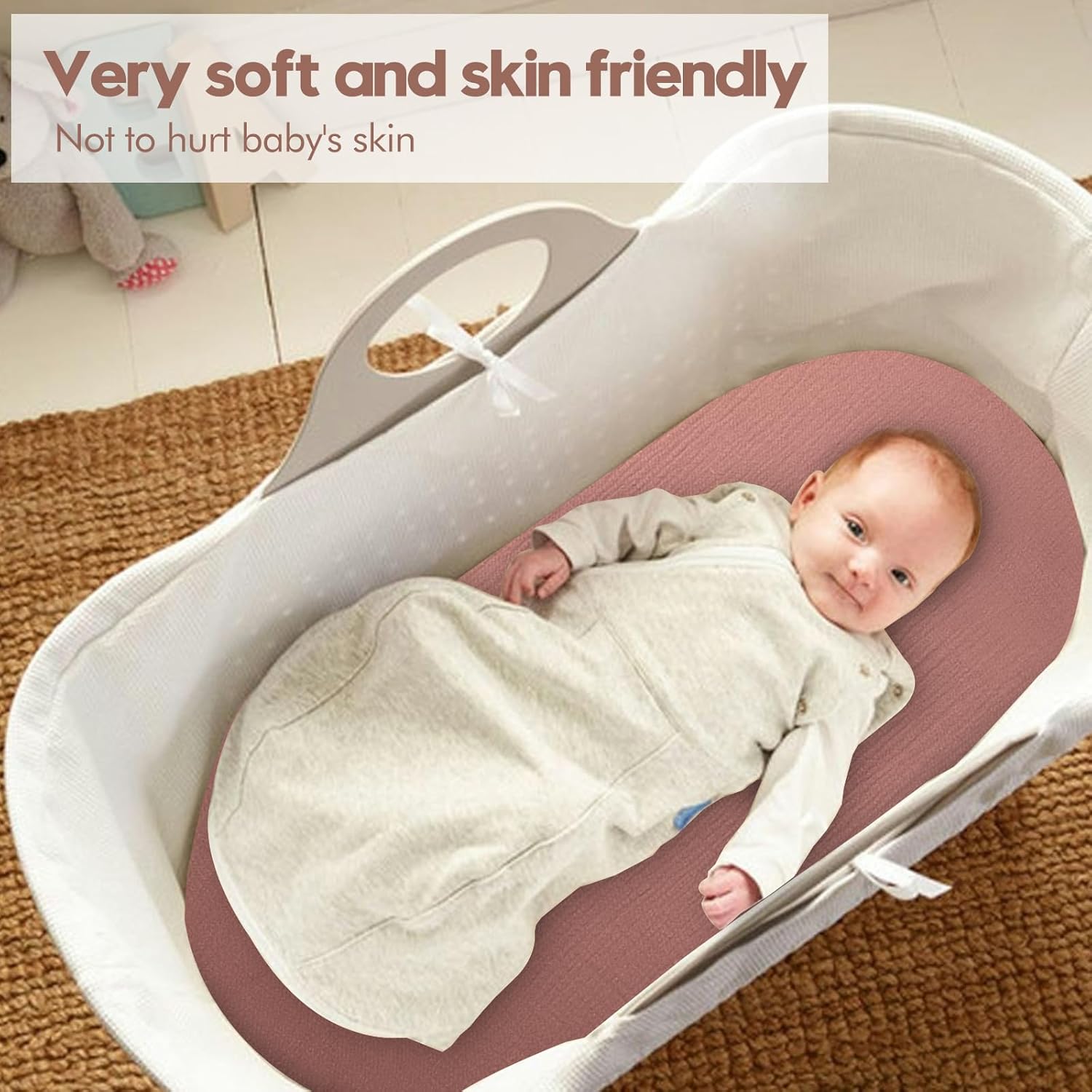 VOMARHUG Muslin Bassinet Sheets 2 Pack Soft Breathable