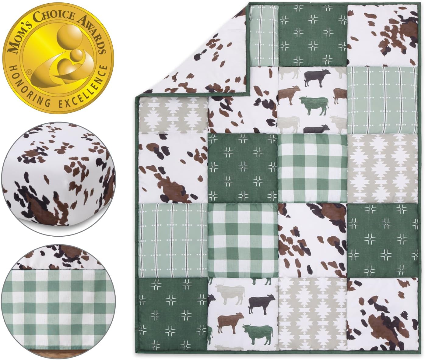 The Peanutshell 3 Piece Crib Bedding Set for Boys Girls