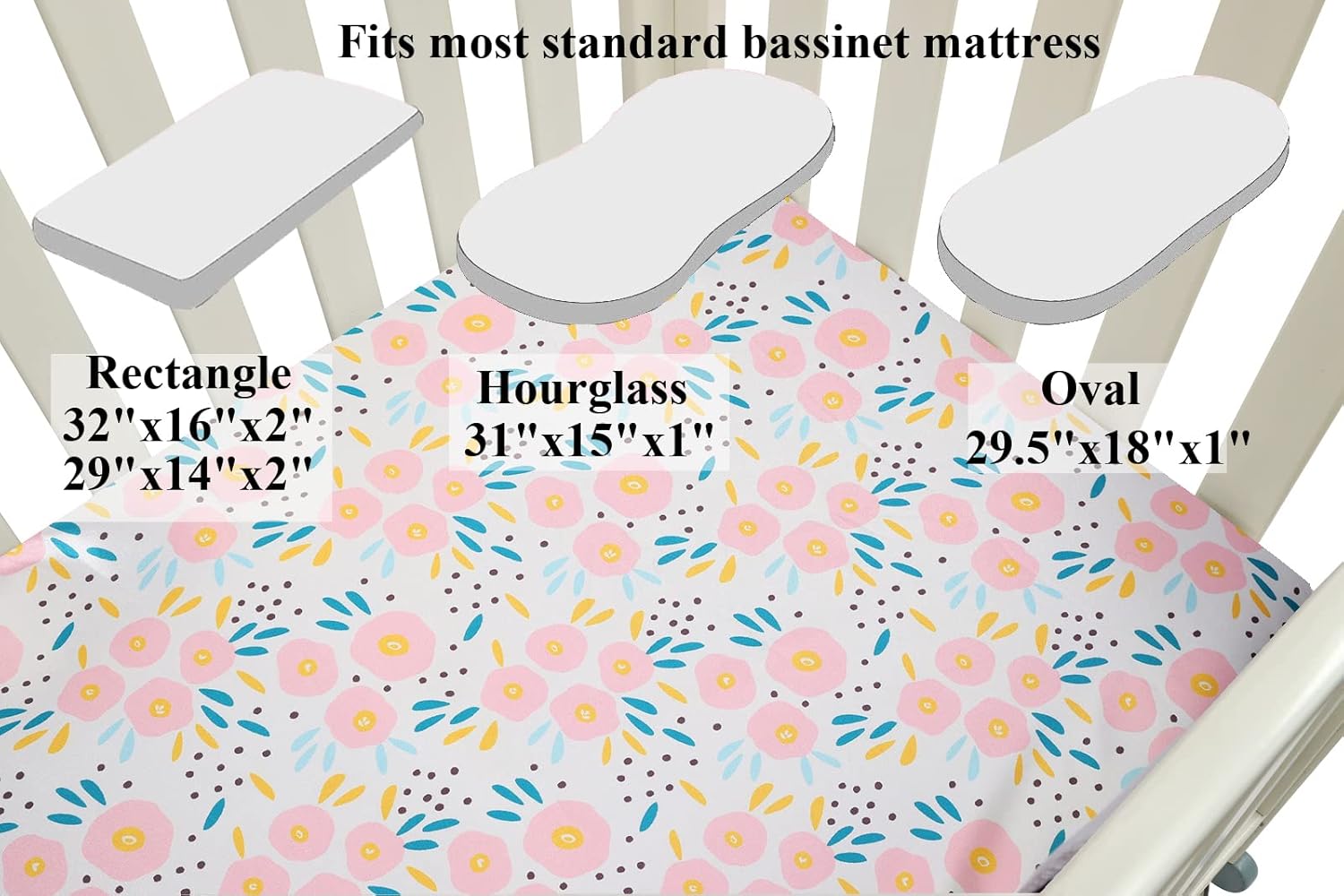 Tcmyyund Bassinet Sheet Set 2 Pack Ultra Soft Satin