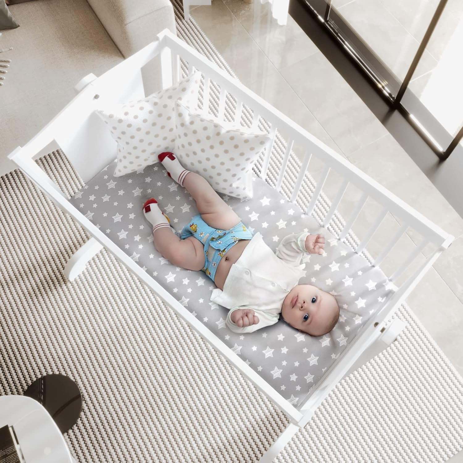 Moonsea Bassinet Sheet Set 4 Pack - Universal Fit Grey
