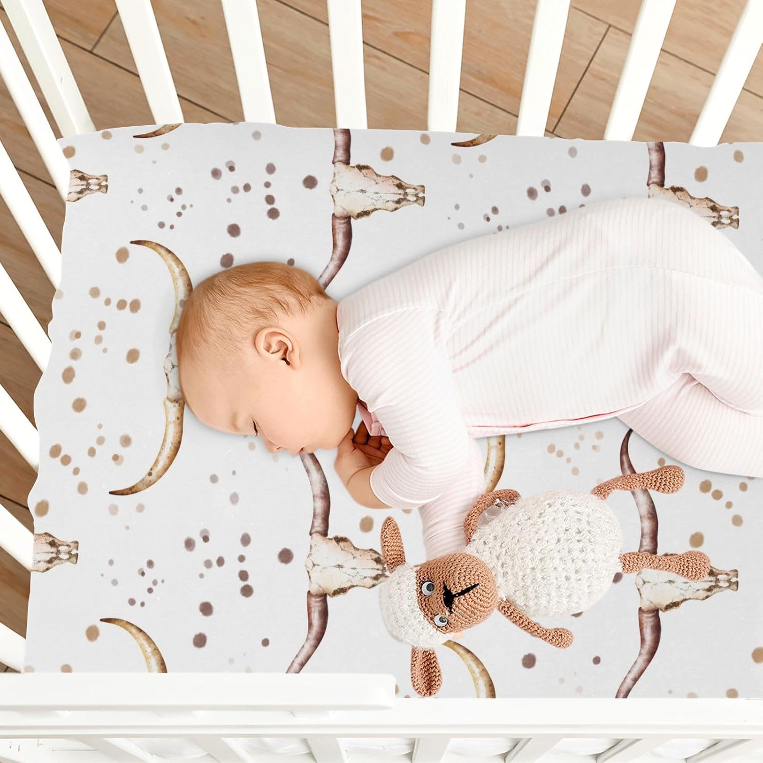VIGTRO Western Bull Crib Sheets for Boys Girls
