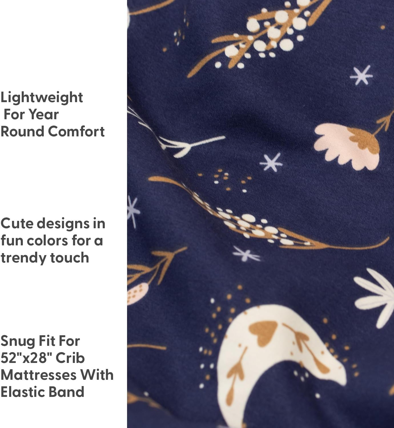 The Peanutshell 4-Pack Fitted Crib Sheets - Lunar Love