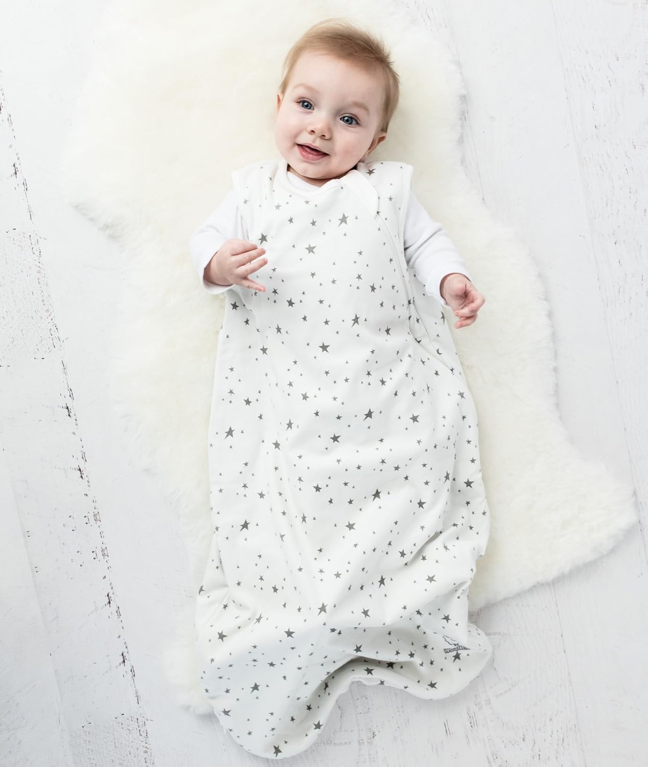 Woolino Merino Wool Sleep Bag for Baby - 6-18 Months - Stars Design