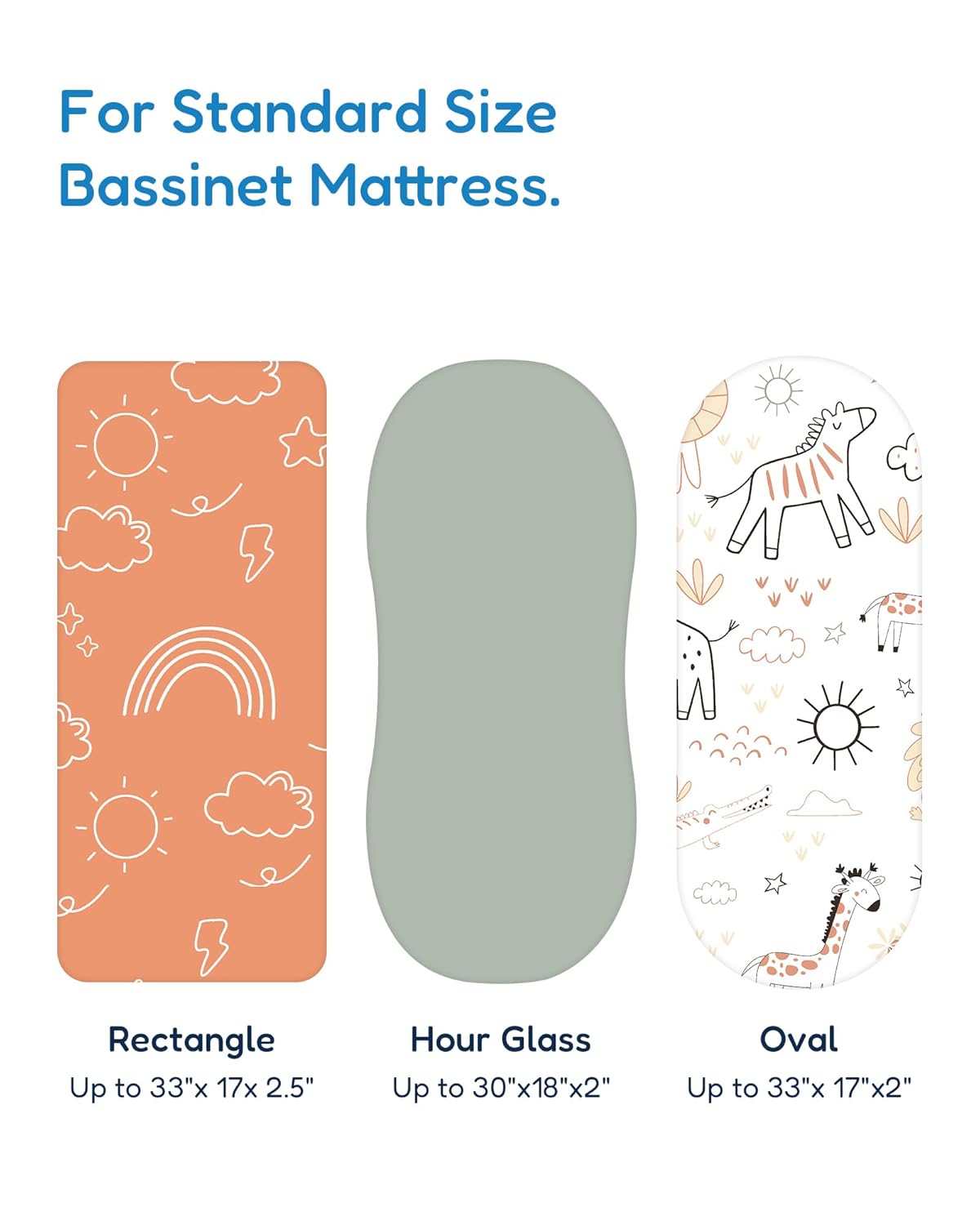 TOTCHILL Bassinet Sheet Set - Orange Cloud and Rainbow Design