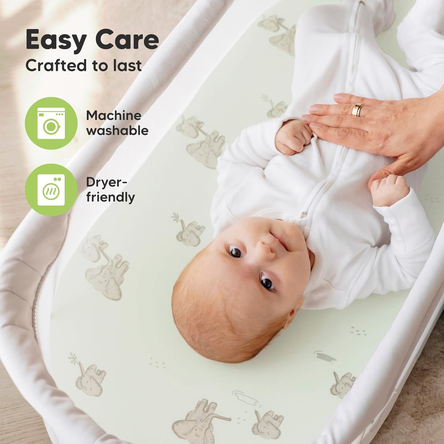 KeaBabies 2-Pack Organic Cotton Bassinet Sheets for Girls and Boys