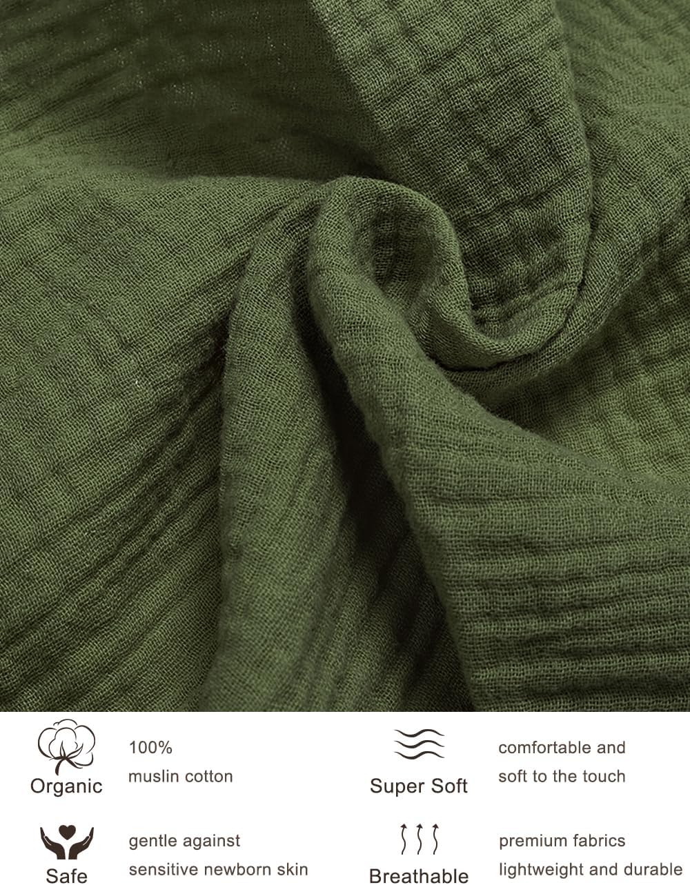 ZURLEFY Olive Green Bassinet Sheets 32x16