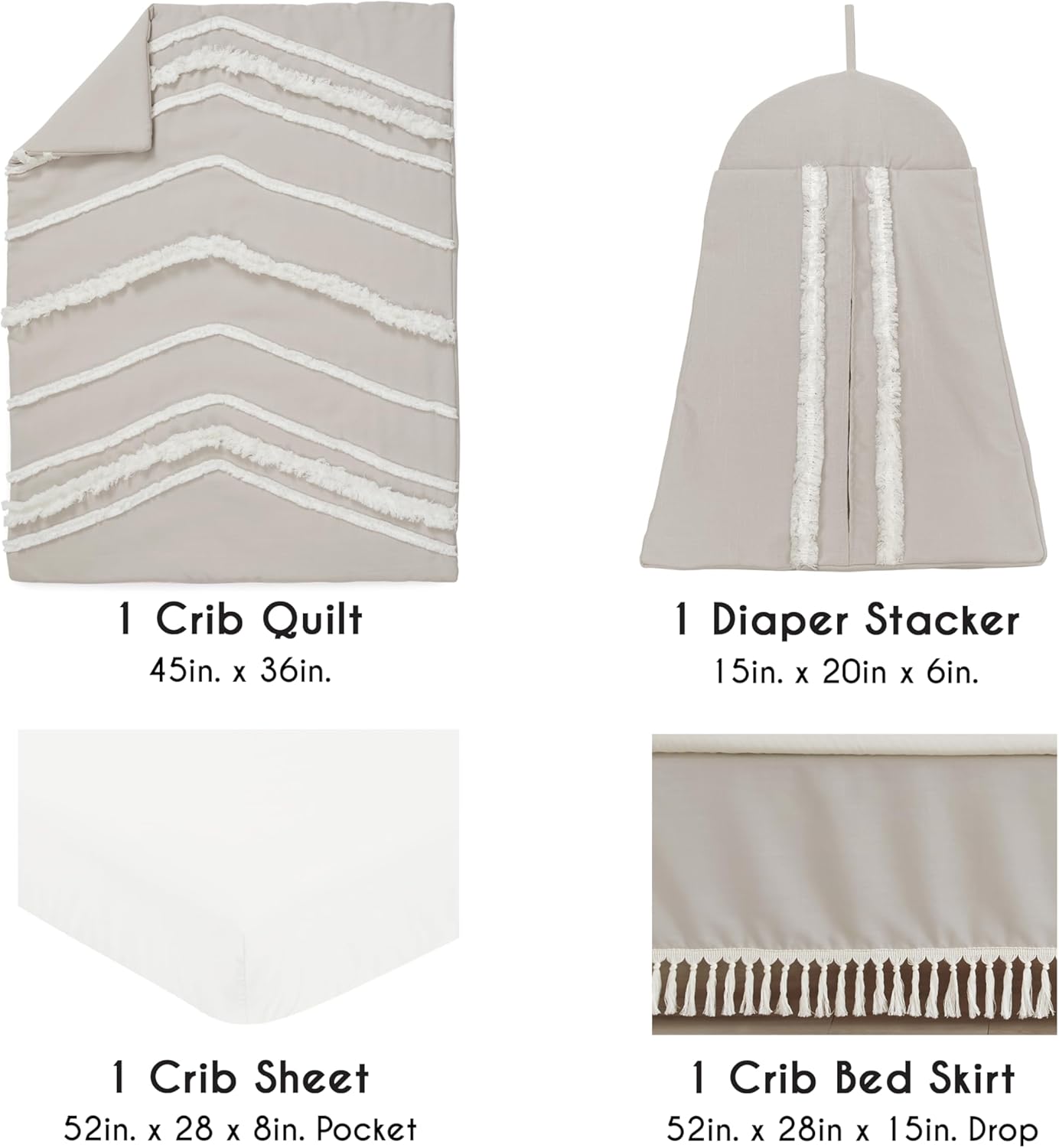 Sweet Jojo Designs 4-Piece Crib Bedding Set - Boho Chic Neutral