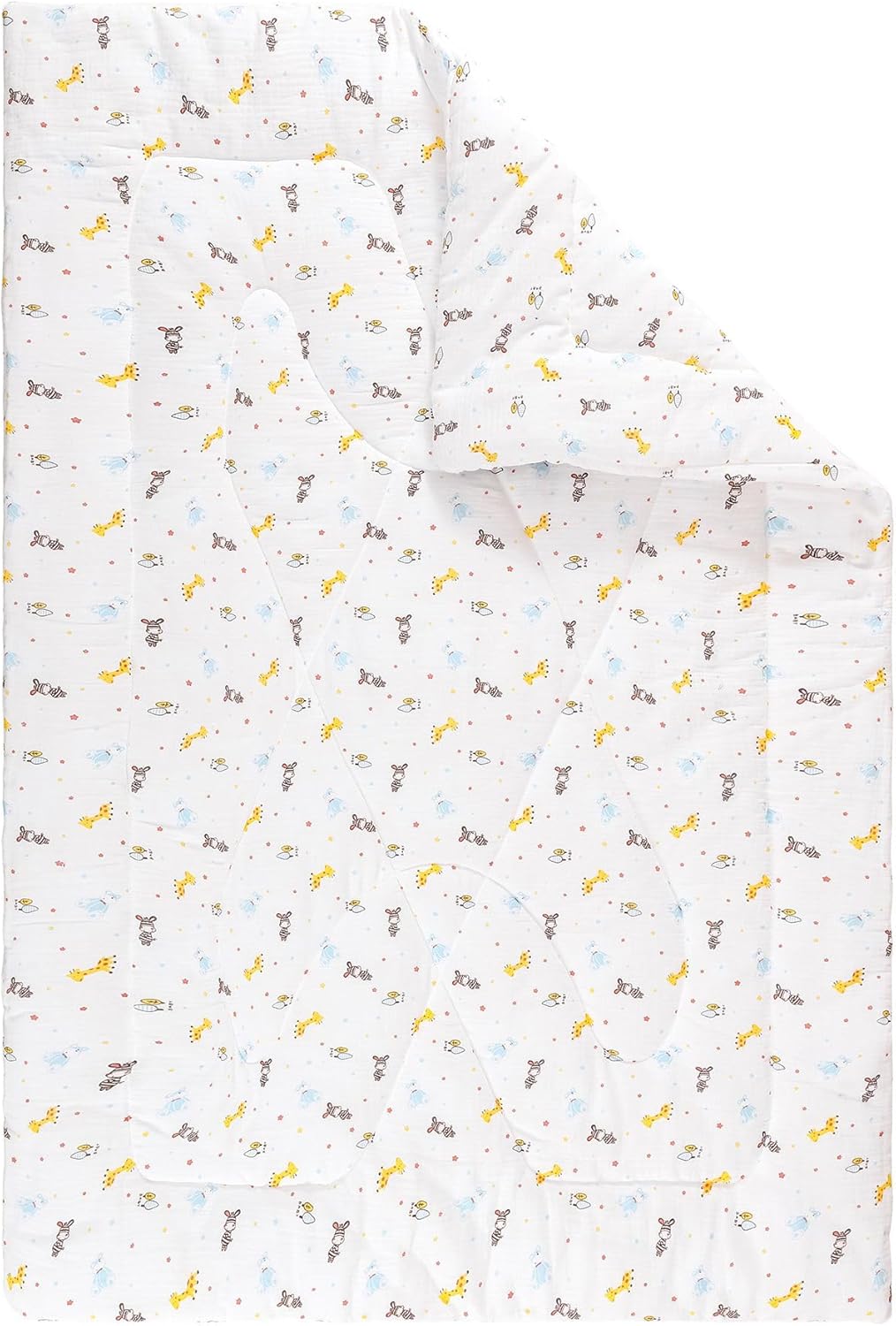 Baby Bees Giraffe Muslin Crib Quilt for Baby Boys and Girls