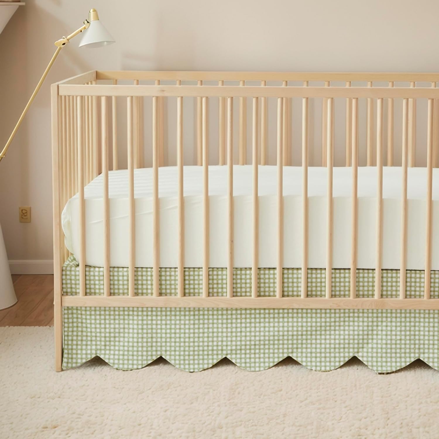 Brandream Scallop Edge Crib Skirt 100 Cotton Farmhouse Boho Bed Skirt